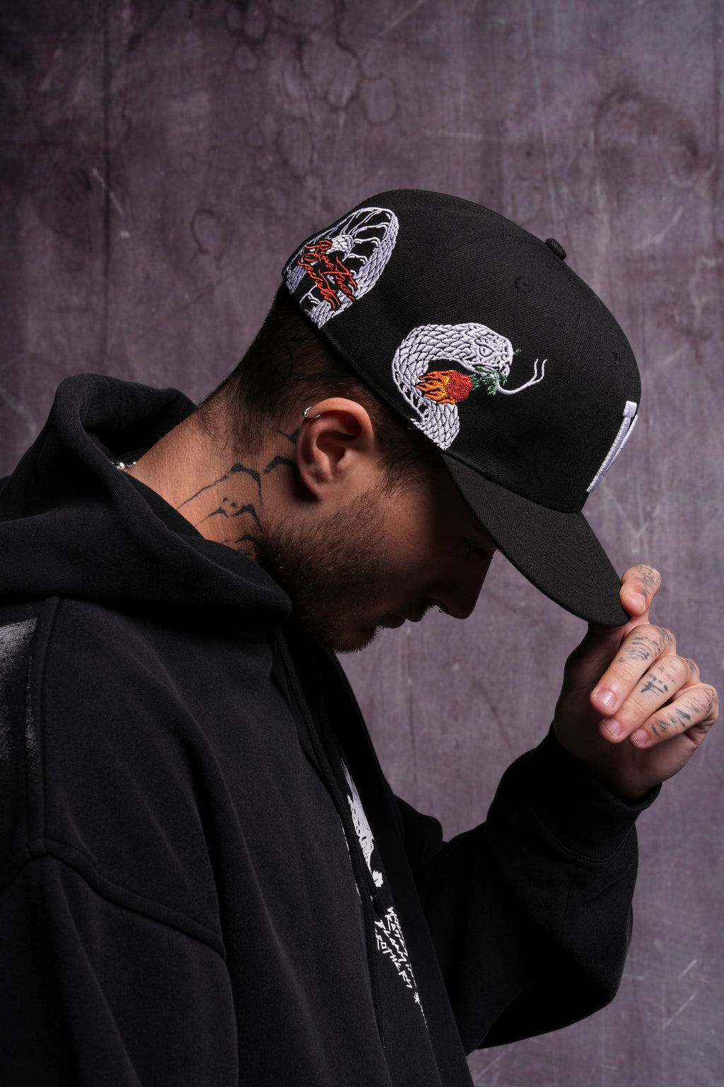 The Snake and The Rose Fitted Hat in Black — imagem 7