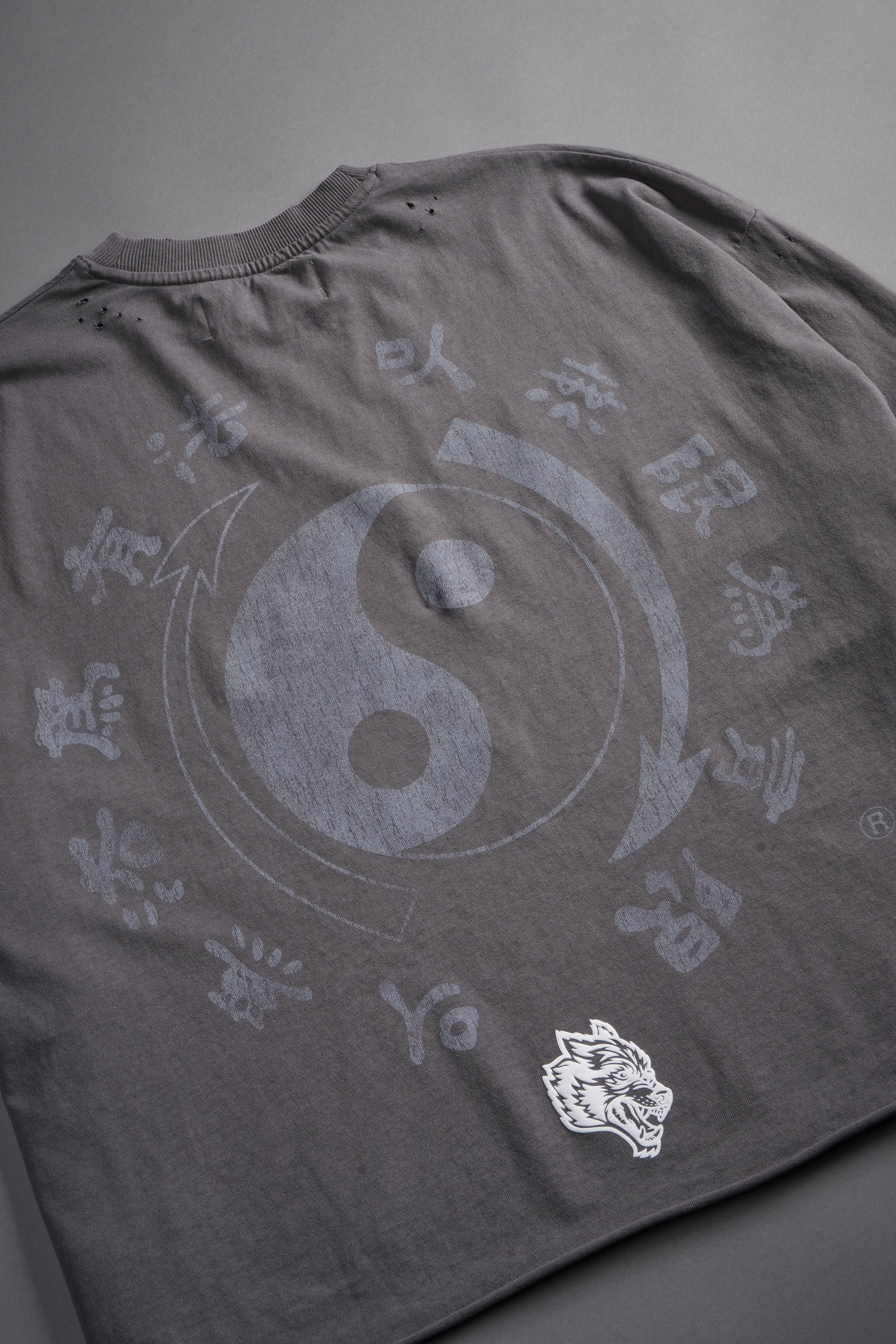 Bruce Lee Forever Distressed Grunge Box Cut Tee V2 in Slate Gray — imagem 19