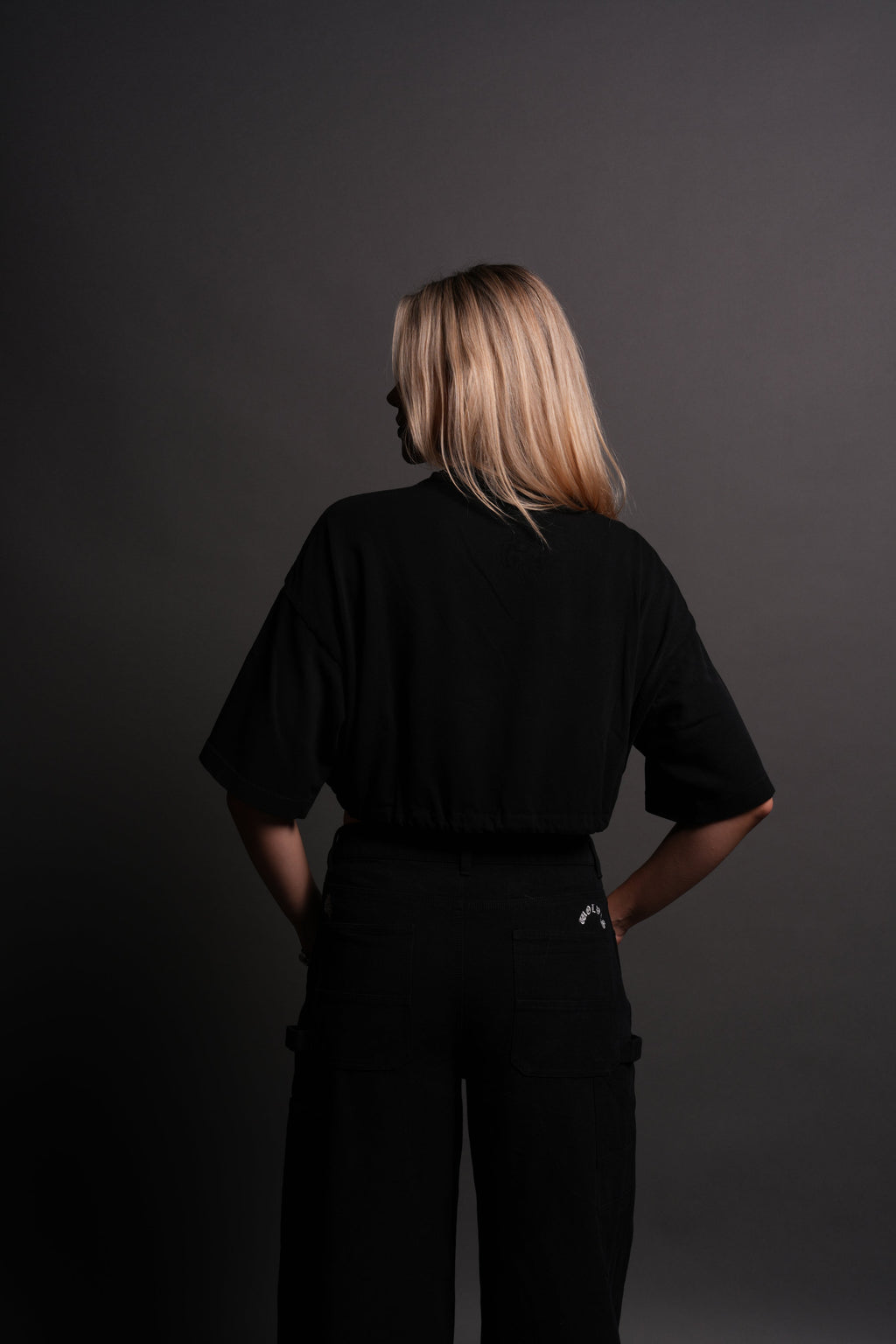 Forged From Iron Bungee Cropped Tee in Black Horizon Sun Fade — imagem 2