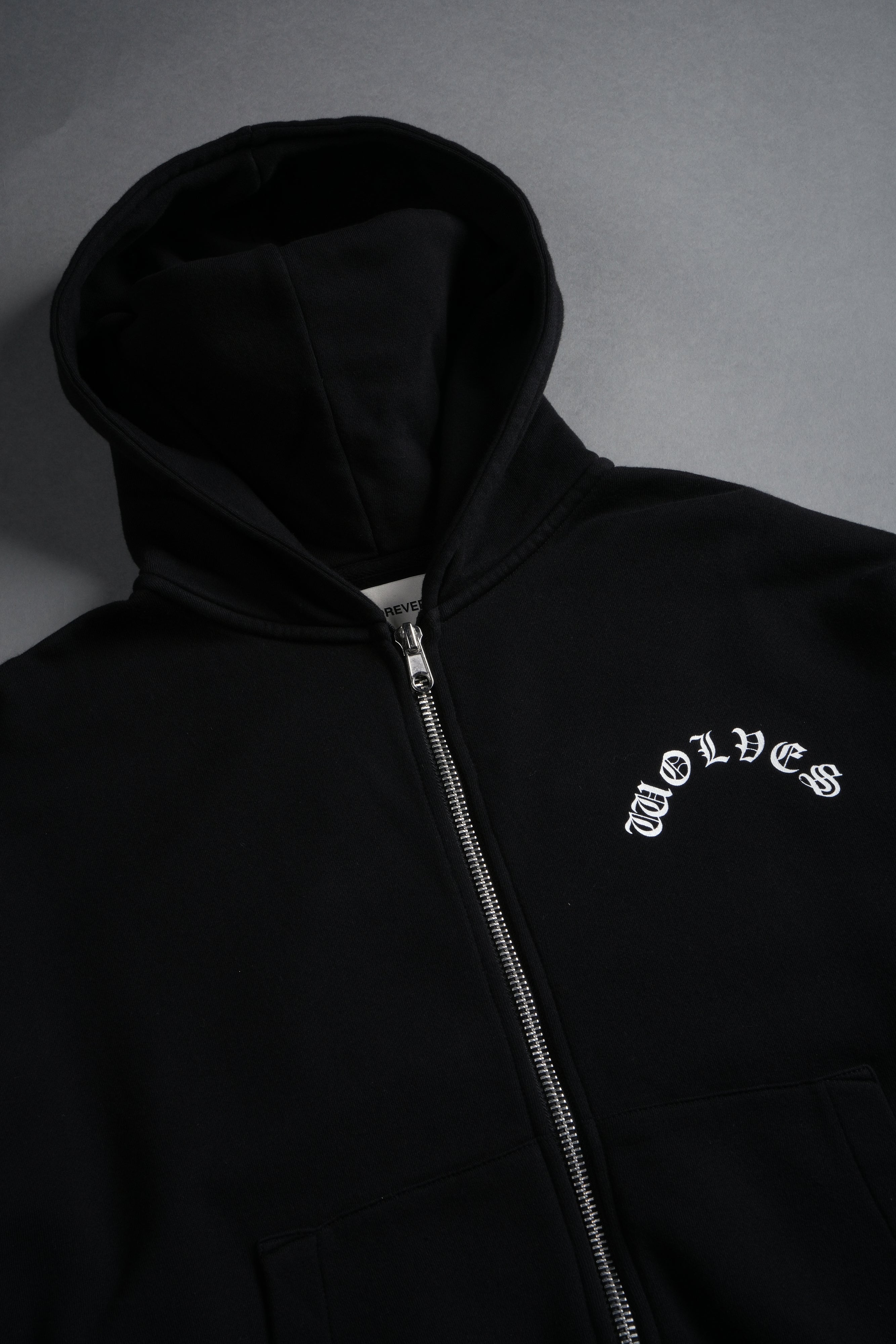 Wolf Chopper Vex Double Zip Hoodie in Black