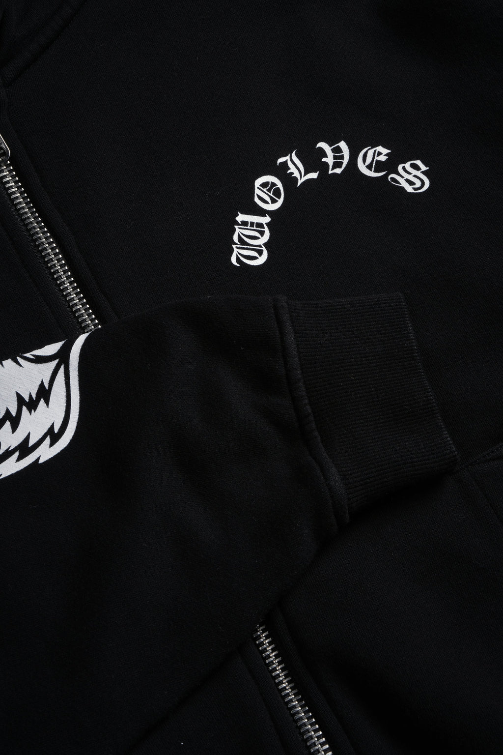 Wolf Chopper Vex Double Zip Hoodie in Black