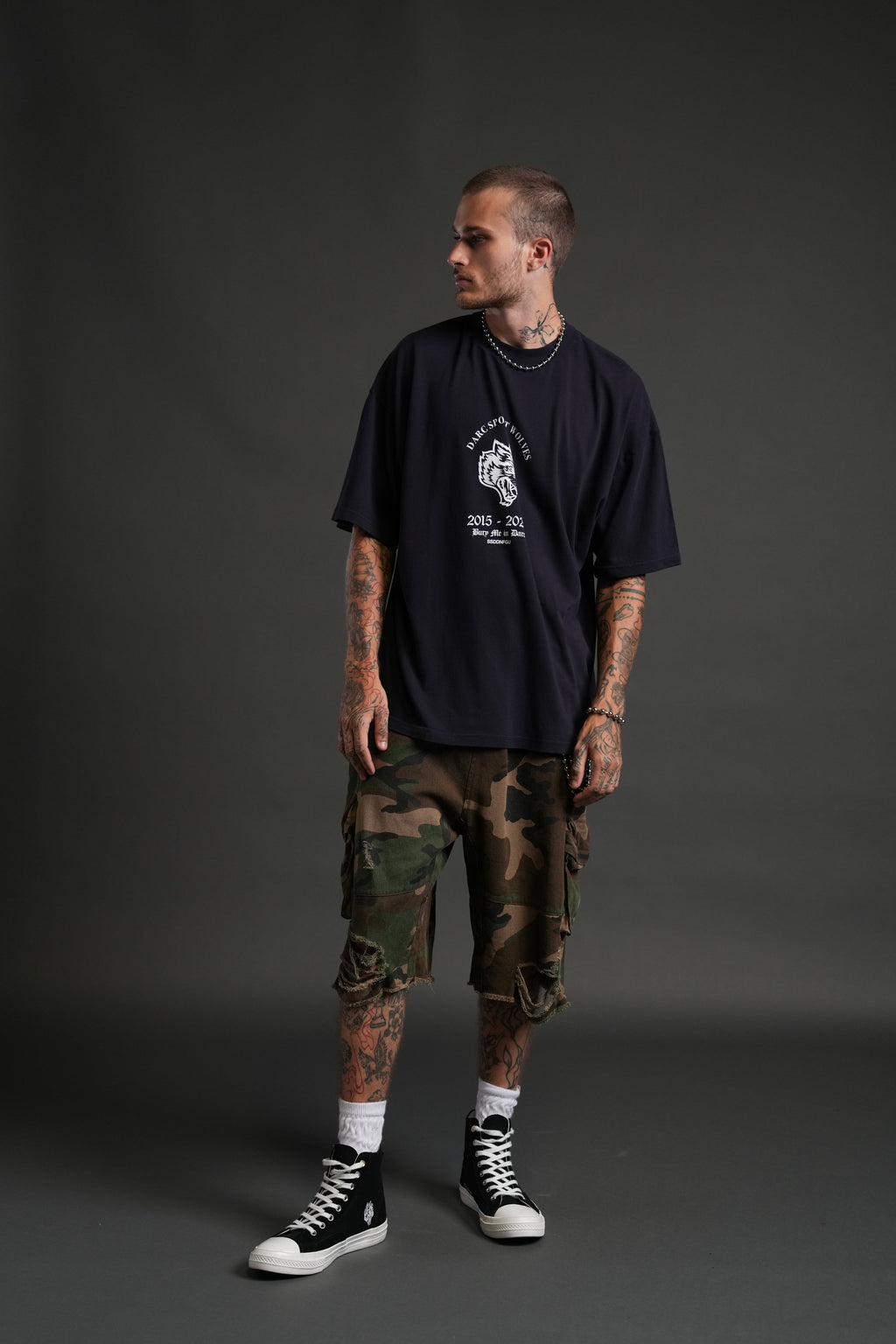 Wolf Blood "Premium" Oversized Tee in Nightshade — imagem 5