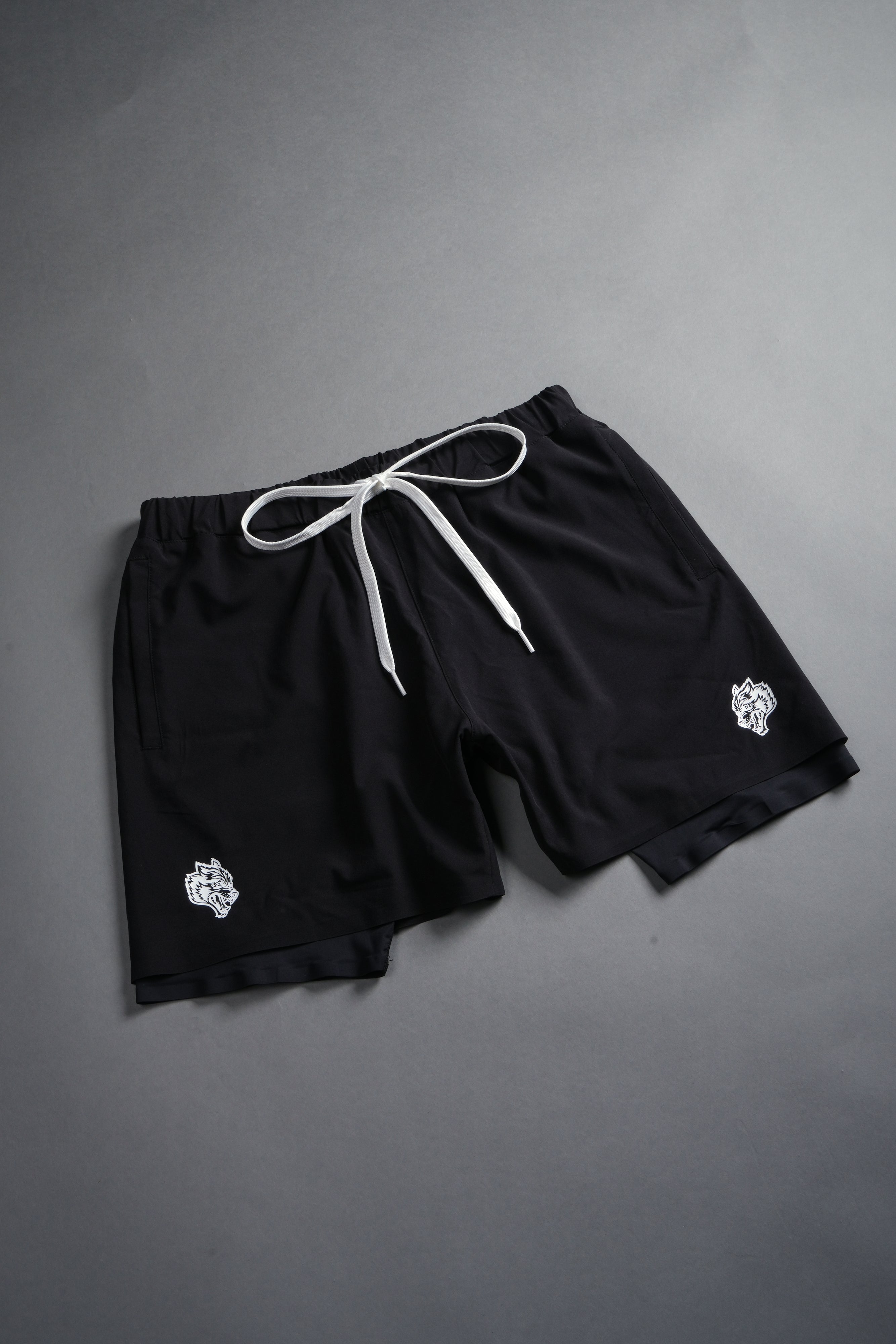 Dual Compression Shorts in Black