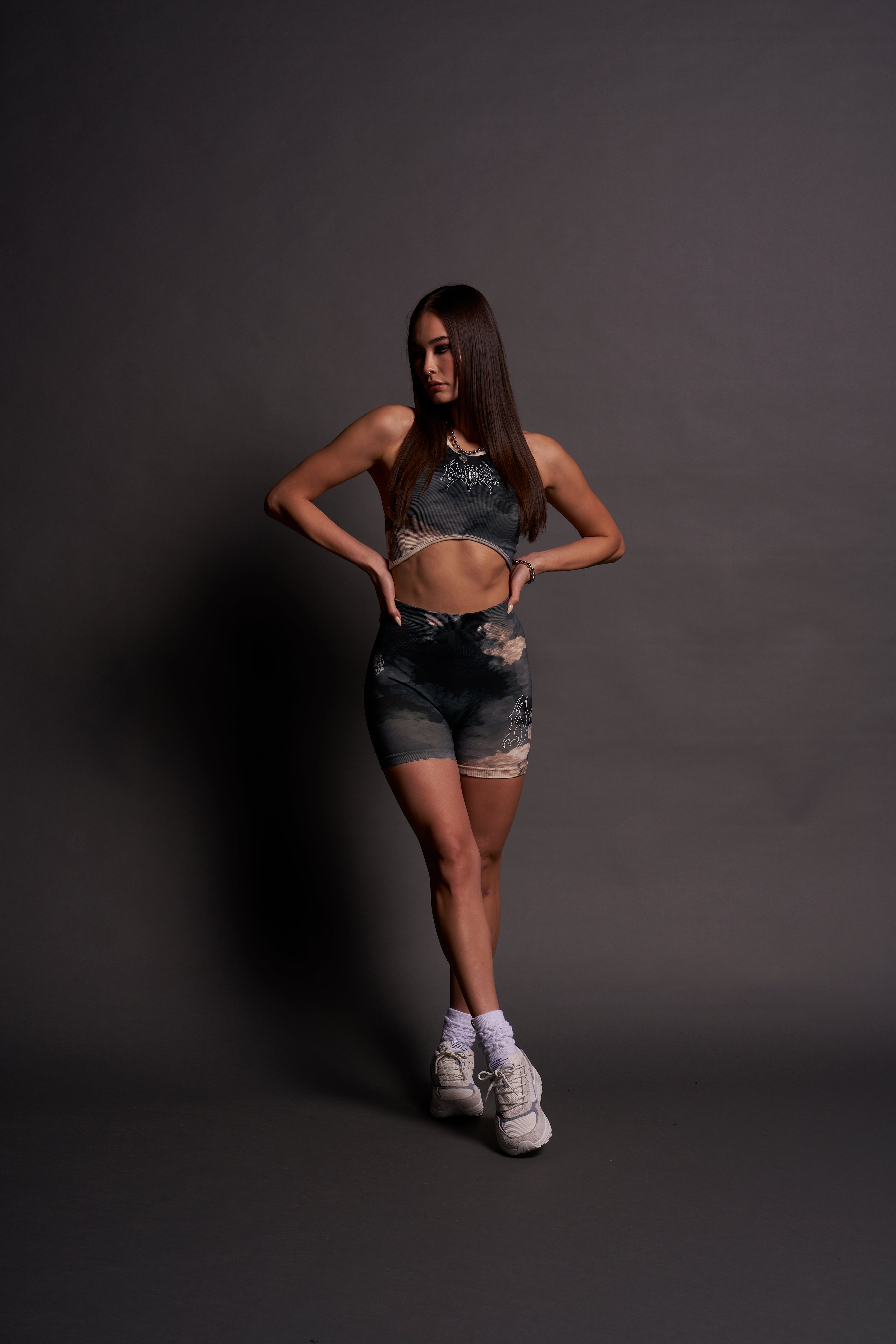 Hesh "Everson Seamless" Curve Tank in Sandstorm Marble Wash — imagem 5