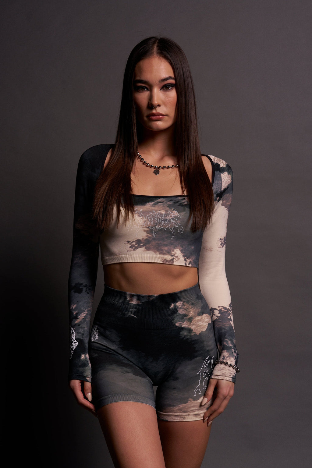Hesh "Everson Seamless" Sage L/S Top in Sandstorm Marble Wash — imagem 1