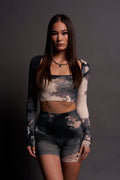 Hesh "Everson Seamless" Sage L/S Top in Sandstorm Marble Wash — imagem 1