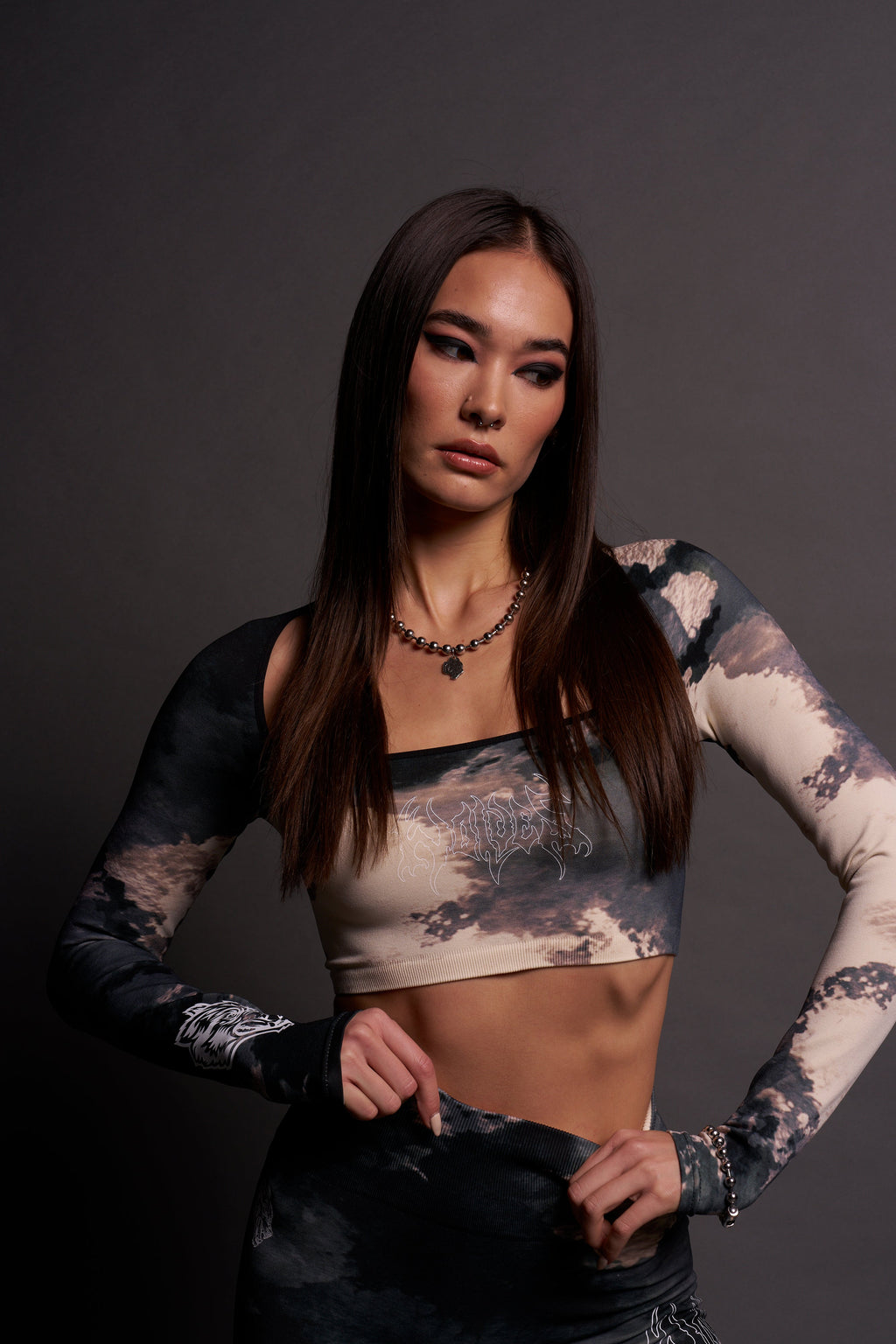 Hesh "Everson Seamless" Sage L/S Top in Sandstorm Marble Wash — imagem 9