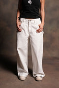 Wolves Chopper Wide Leg Carpenter Pant in Warrior In Cream - imagem 1