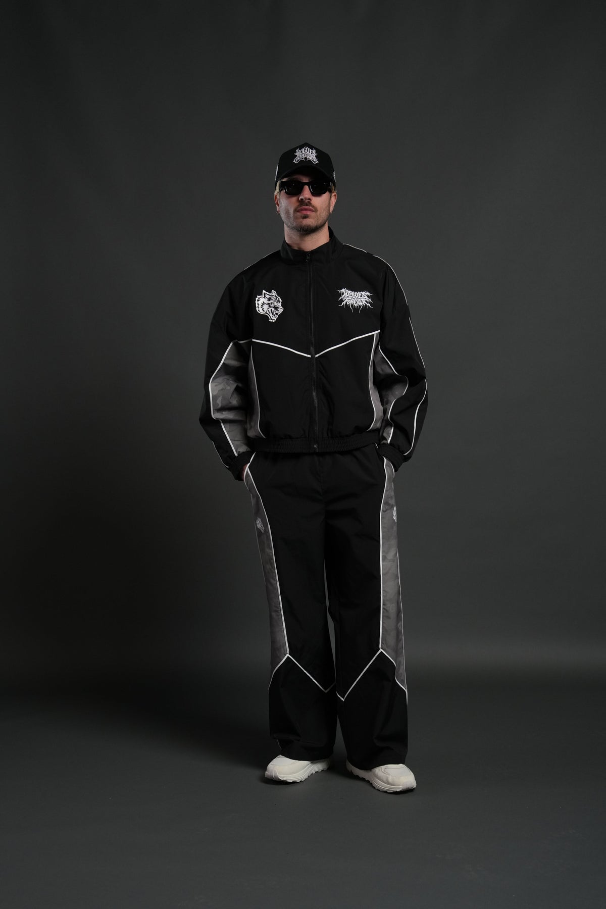 Drip Hesh Quinn Track Jacket in Black/Lush Vintage Woodland Camo - imagem 4