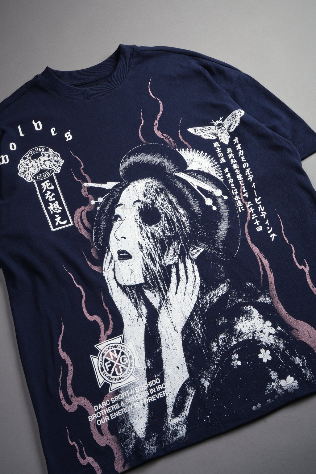 Mourning Flame Premium Oversized Tee in Navy — imagem 8