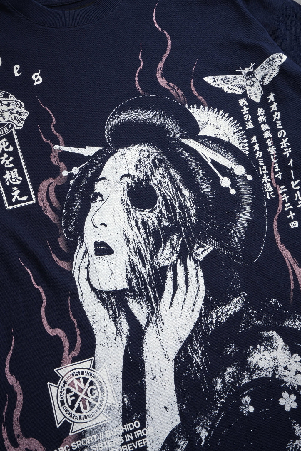 Mourning Flame Premium Oversized Tee in Navy — imagem 9