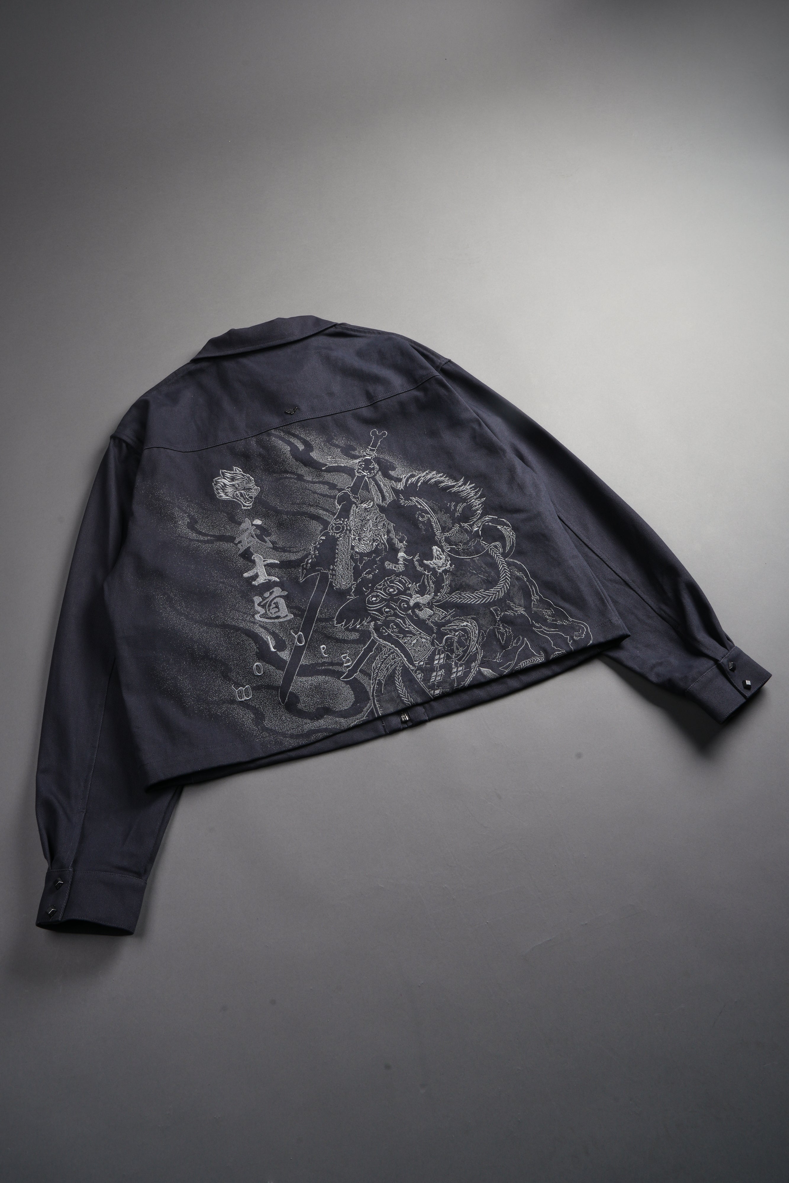 Oni-Genba Redford Shirt Jacket in Washed Navy — imagem 12
