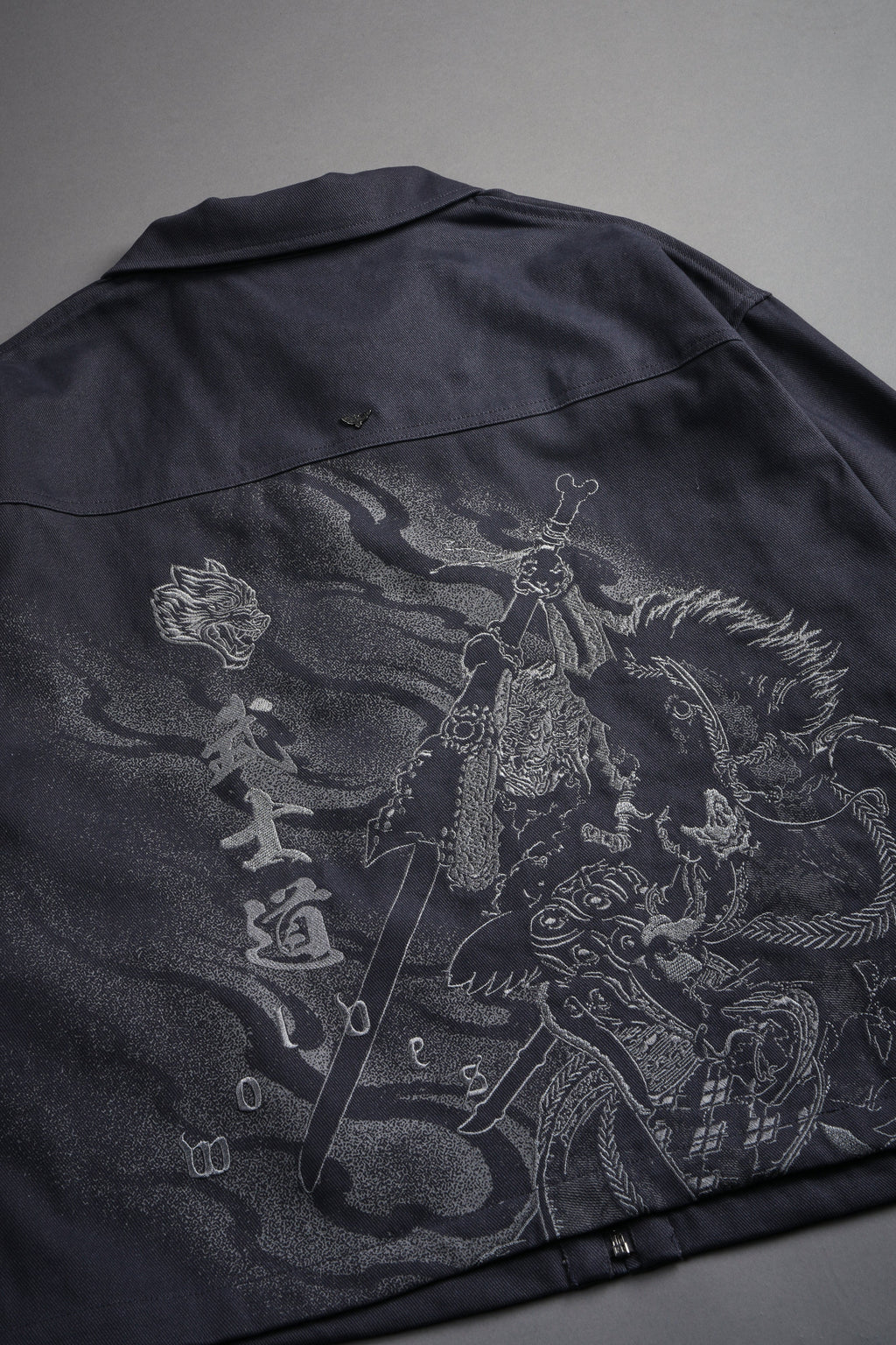 Oni-Genba Redford Shirt Jacket in Washed Navy — imagem 13