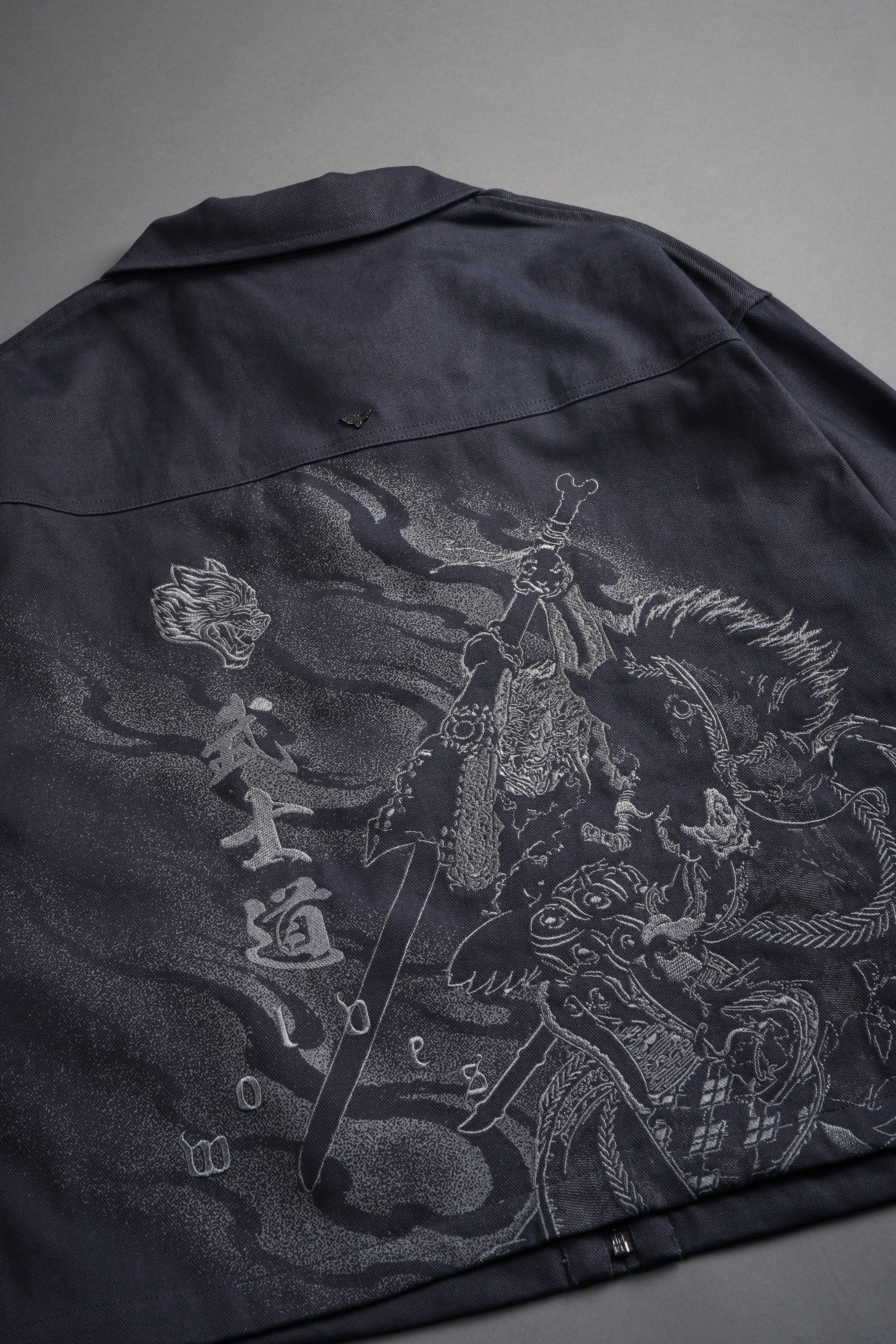 Oni-Genba Redford Shirt Jacket in Washed Navy — imagem 13