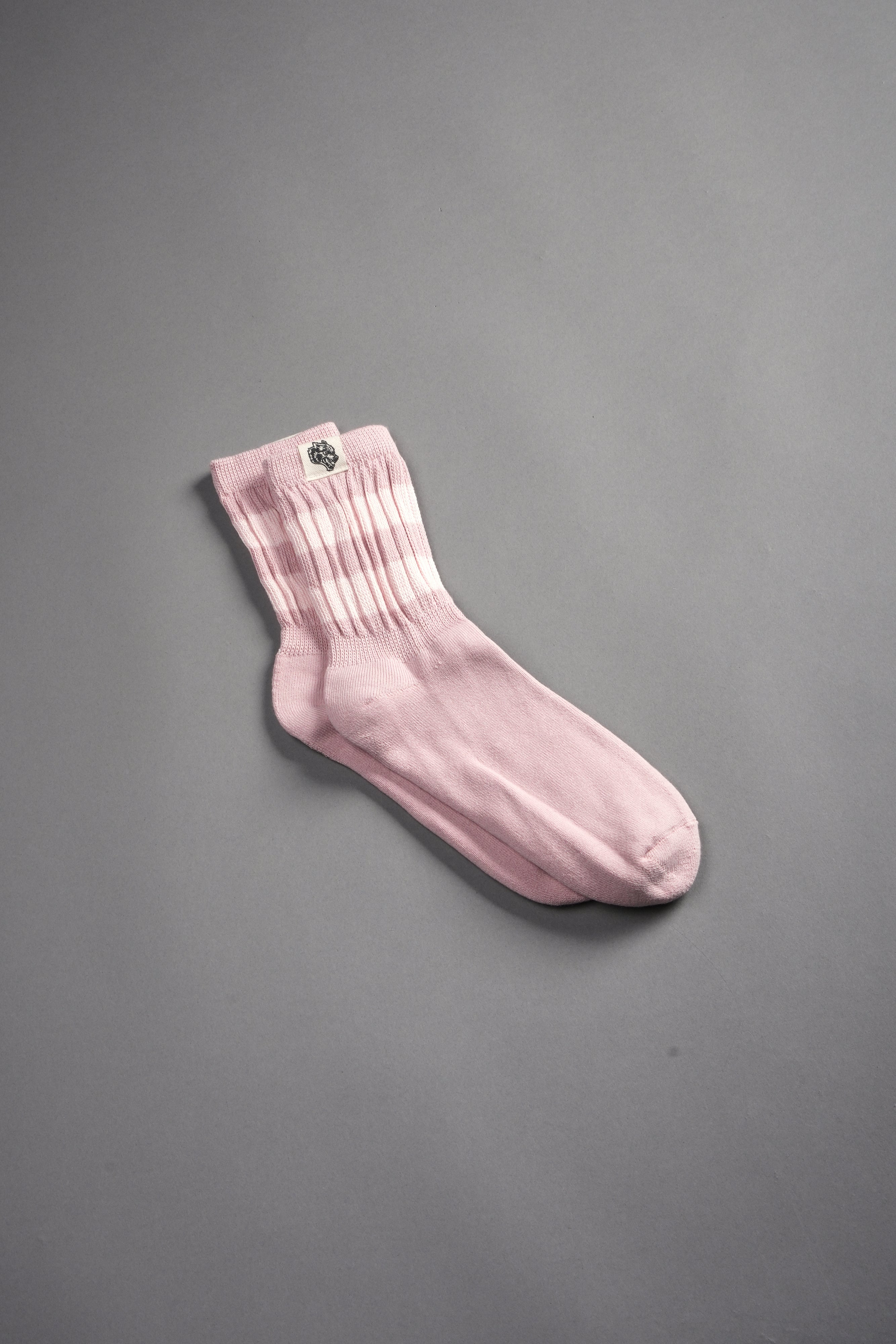 Wolf Patch V2 2 Stripe Comfy Socks in Cherry Blossom/Light Mauve — imagem 2