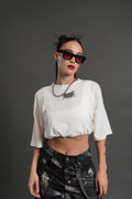 Forged From Iron Bungee Cropped Tee in Cream — imagem 1