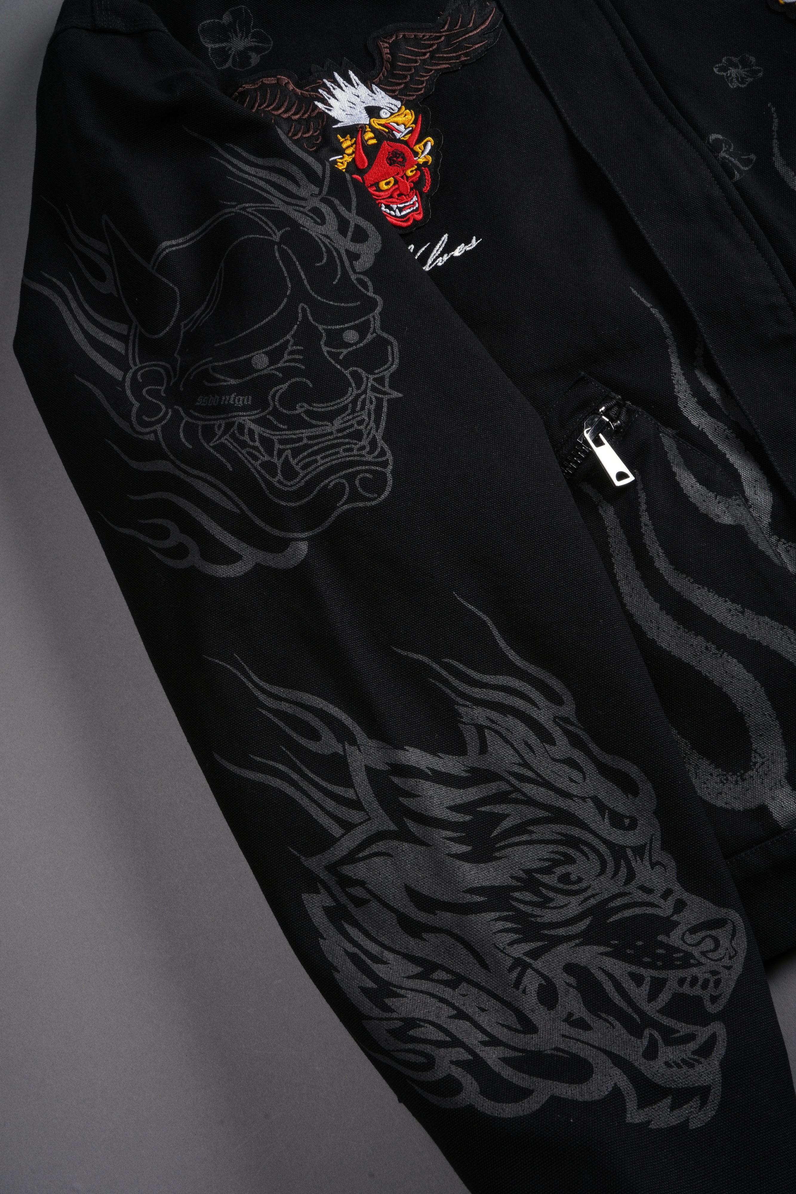 The Eagle & The Oni Earl Jacket in Black — imagem 31