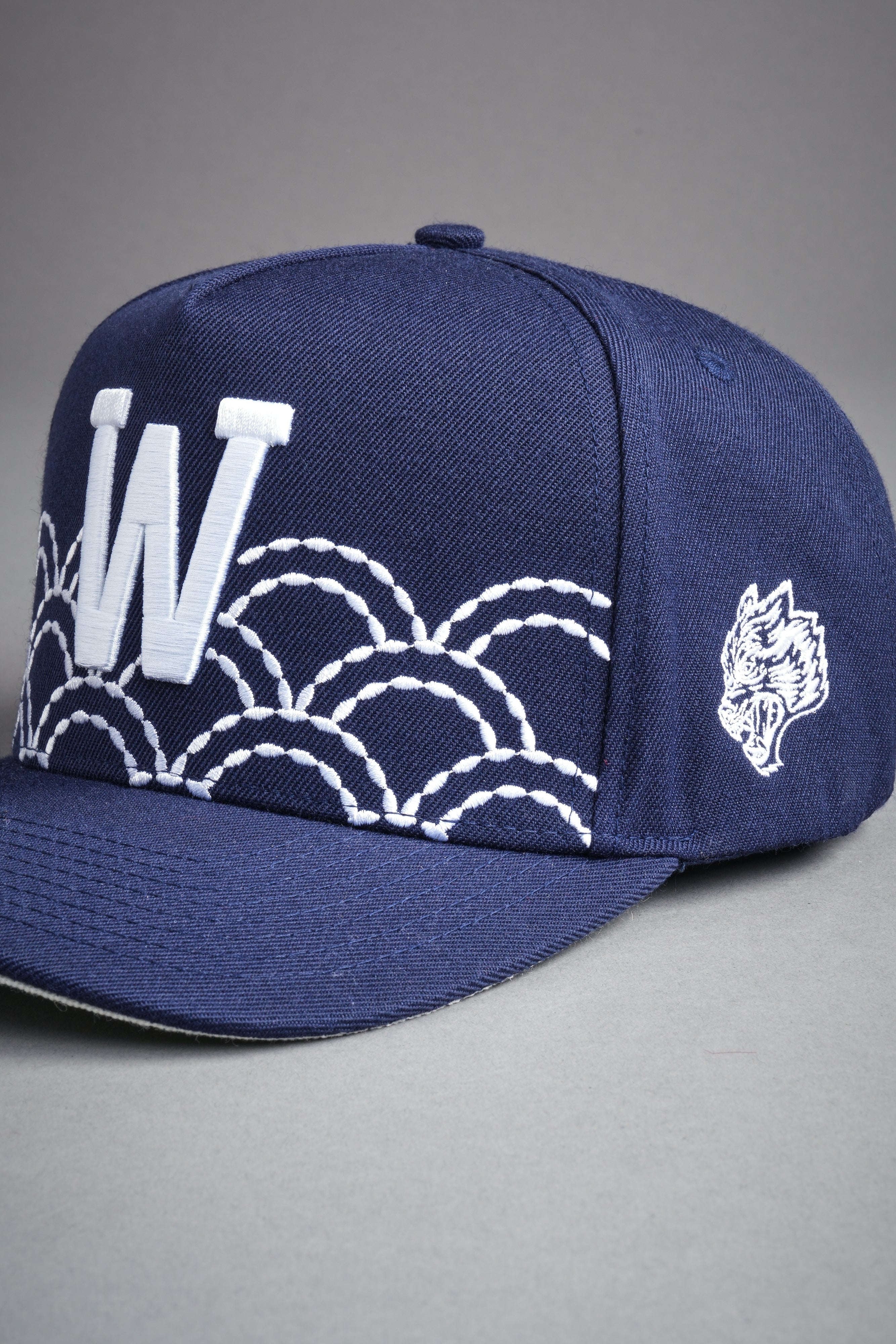 Sashiko Waves A Frame Snapback in Royal Navy — imagem 8