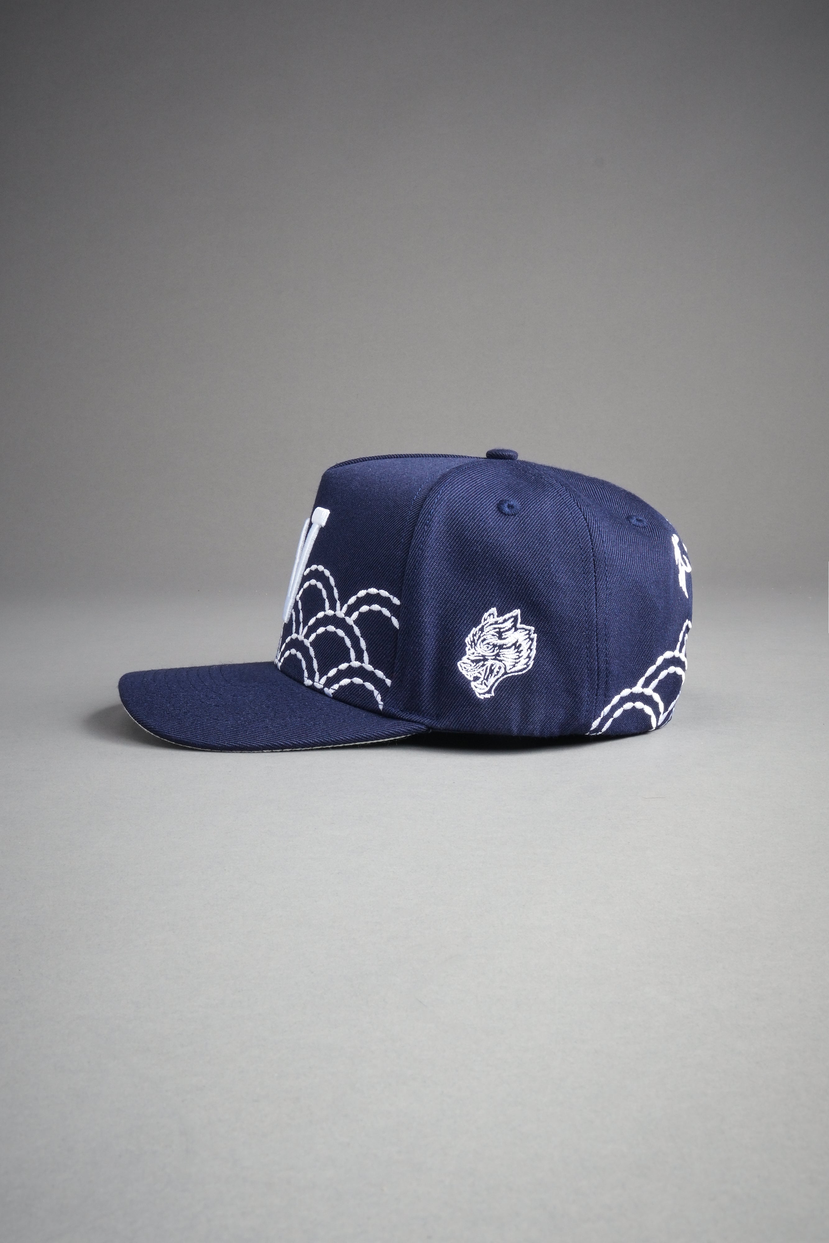 Sashiko Waves A Frame Snapback in Royal Navy — imagem 9