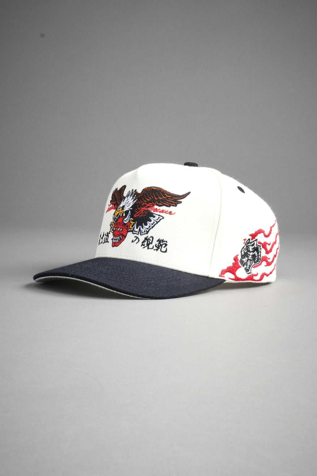 Eagle Oni Mask A Frame Snapback in Cream/Black — imagem 9