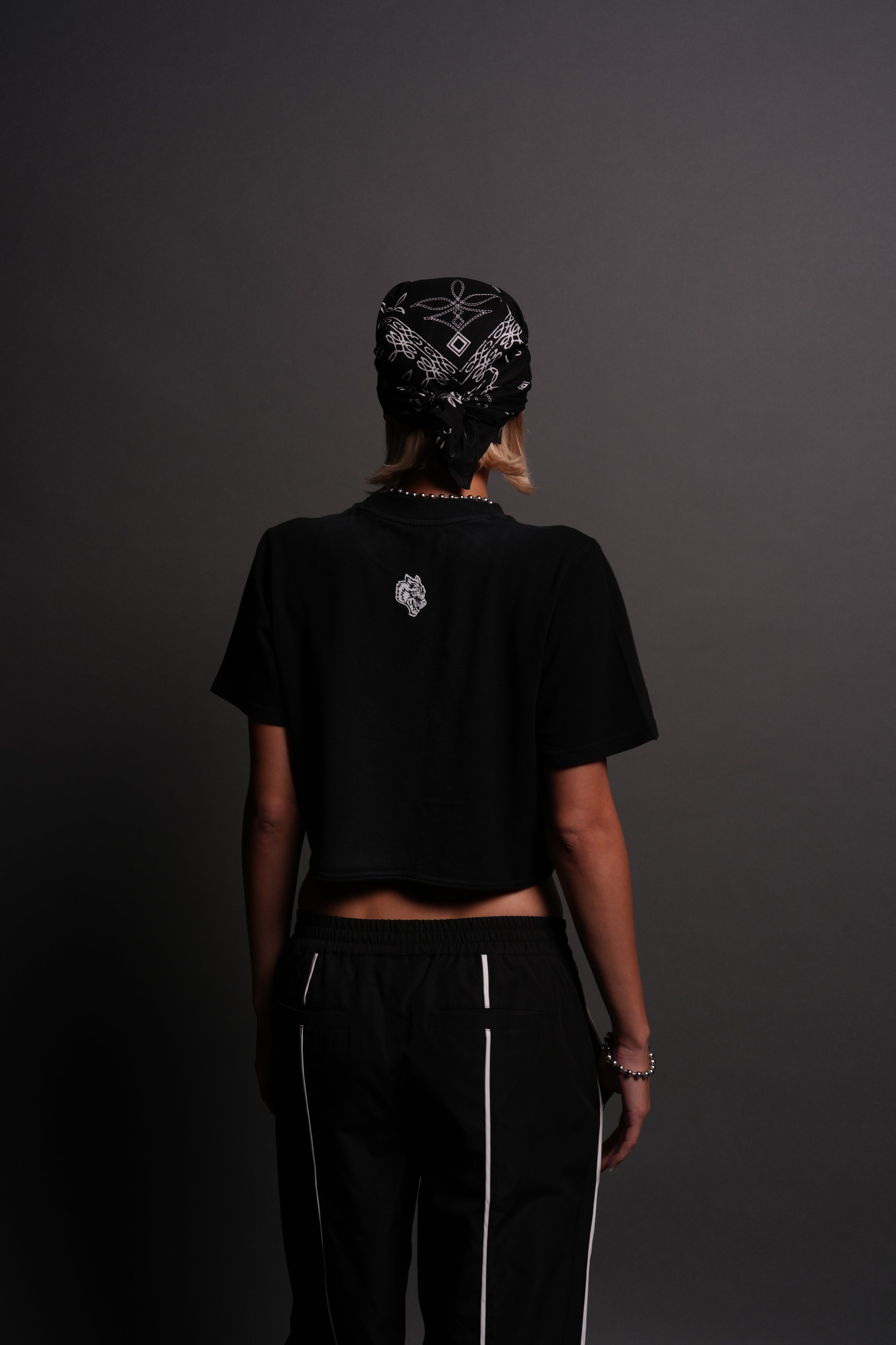 Our Script "Premium" (Cropped) Tee in Black Spine Sun Fade — imagem 2