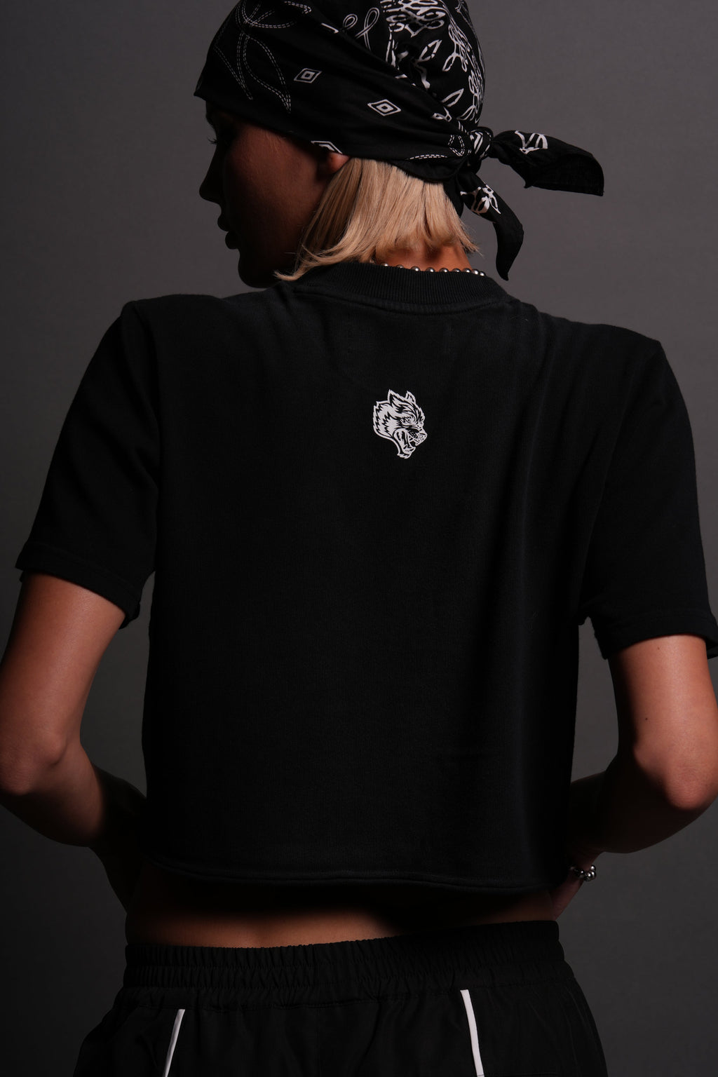 Our Script "Premium" (Cropped) Tee in Black Spine Sun Fade — imagem 6
