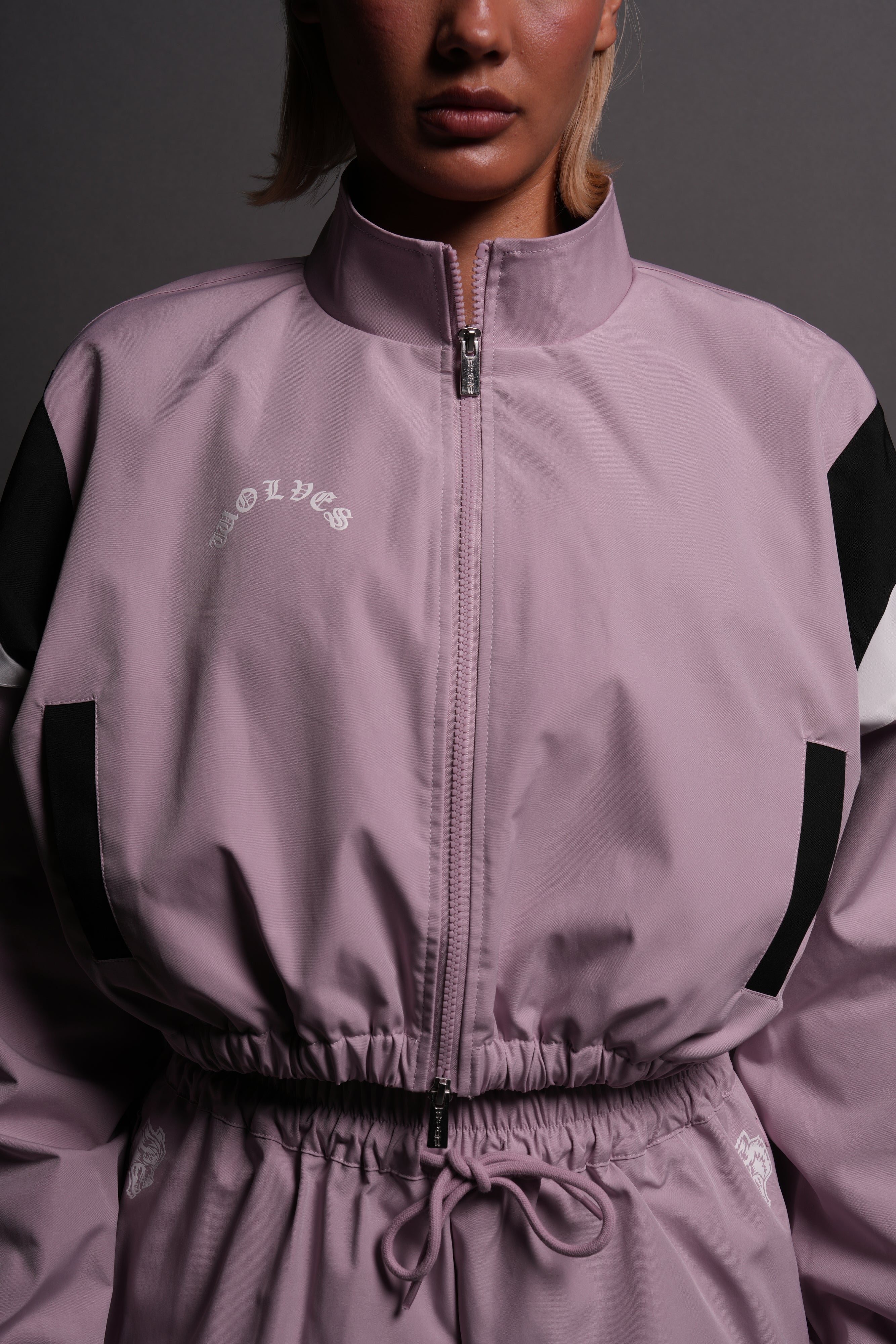 Death Becomes Her Nadia Track Jacket in Purple Smoke/Black/White — imagem 5