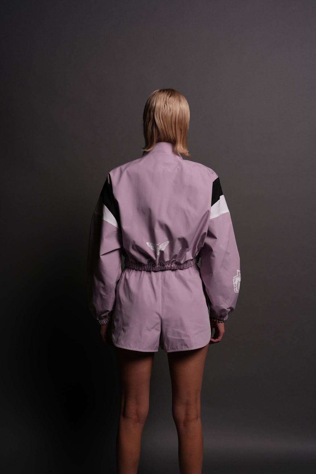 Death Becomes Her Nadia Track Jacket in Purple Smoke/Black/White — imagem 2