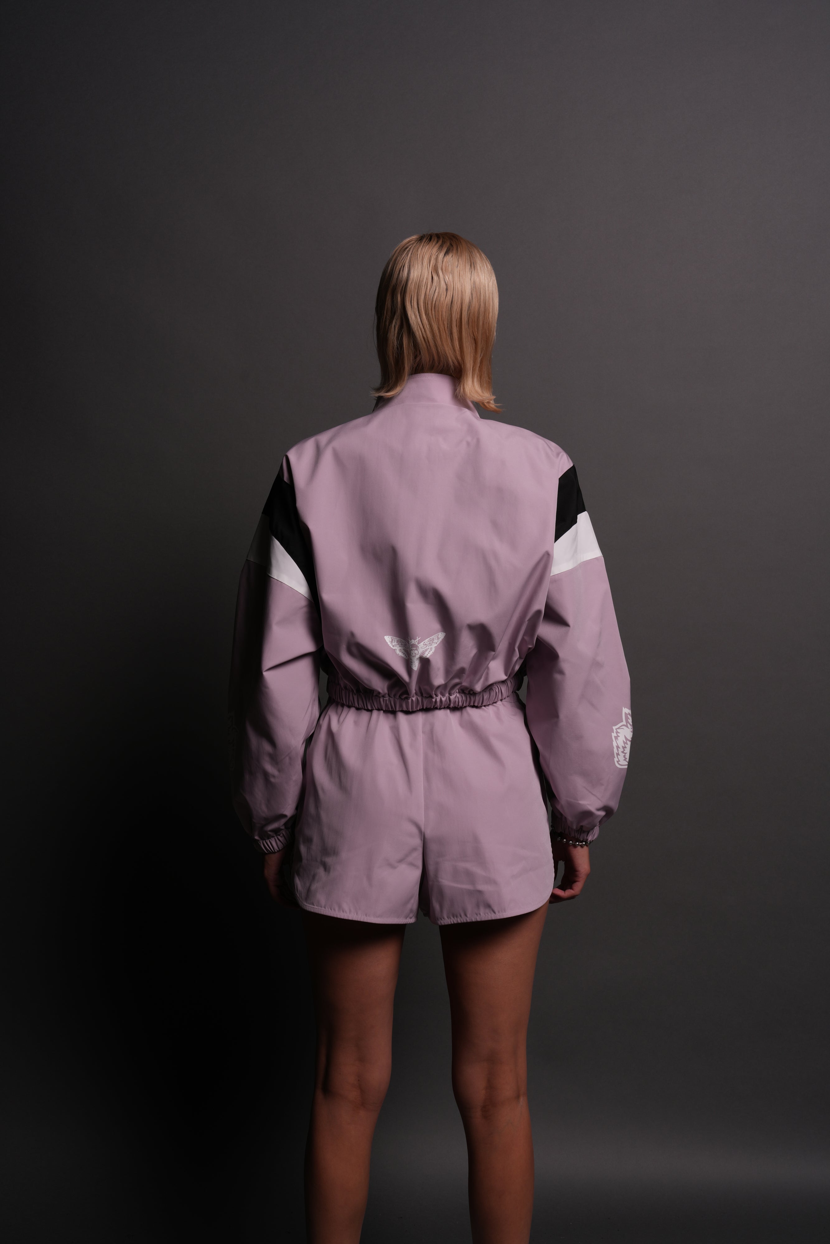 Death Becomes Her Nadia Track Jacket in Purple Smoke/Black/White — imagem 2