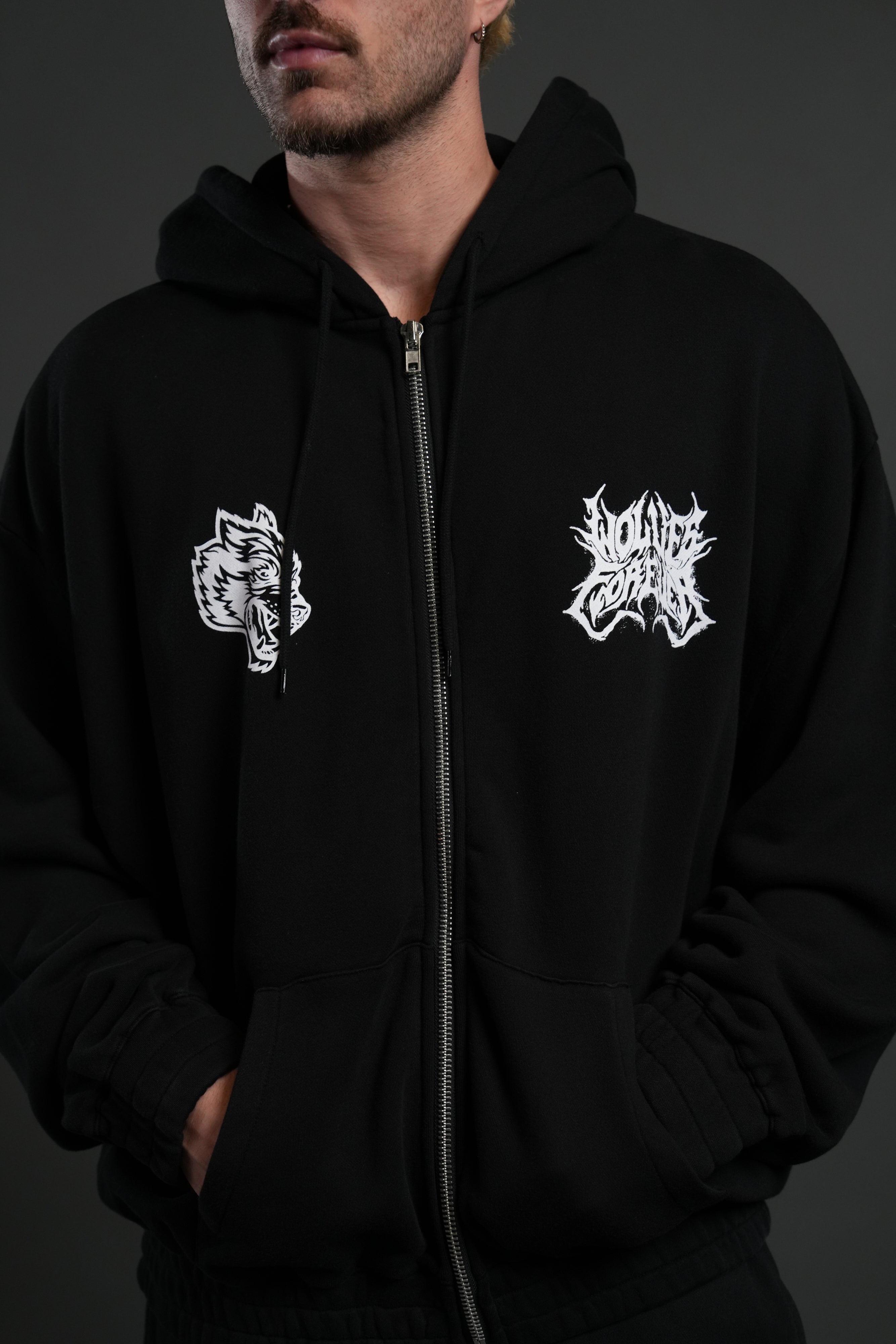 Sheer Loyalty "Chambers" Zip Hoodie in Black — imagem 6