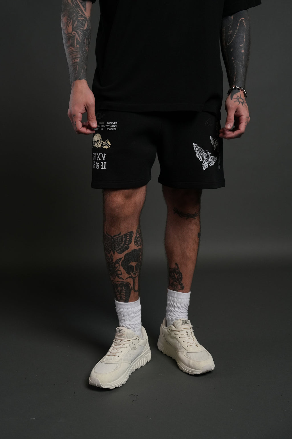 Hollow Virtue Post Lounge Sweat Shorts in Black — imagem 2