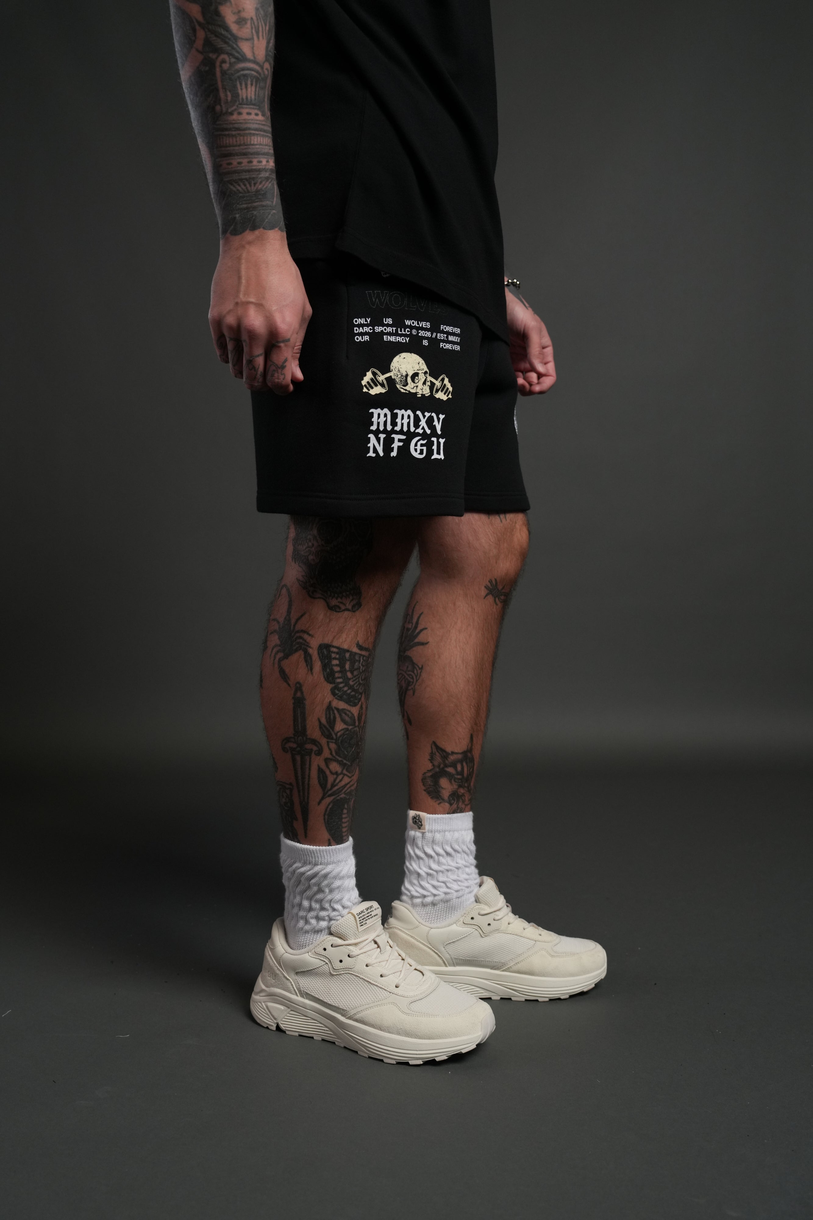 Hollow Virtue Post Lounge Sweat Shorts in Black — imagem 5