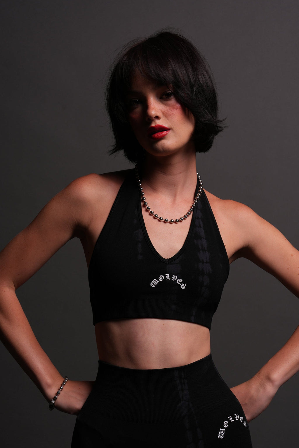 Chopper "Everson Seamless" Halter Bra in Black Tonal Serpent — imagem 1