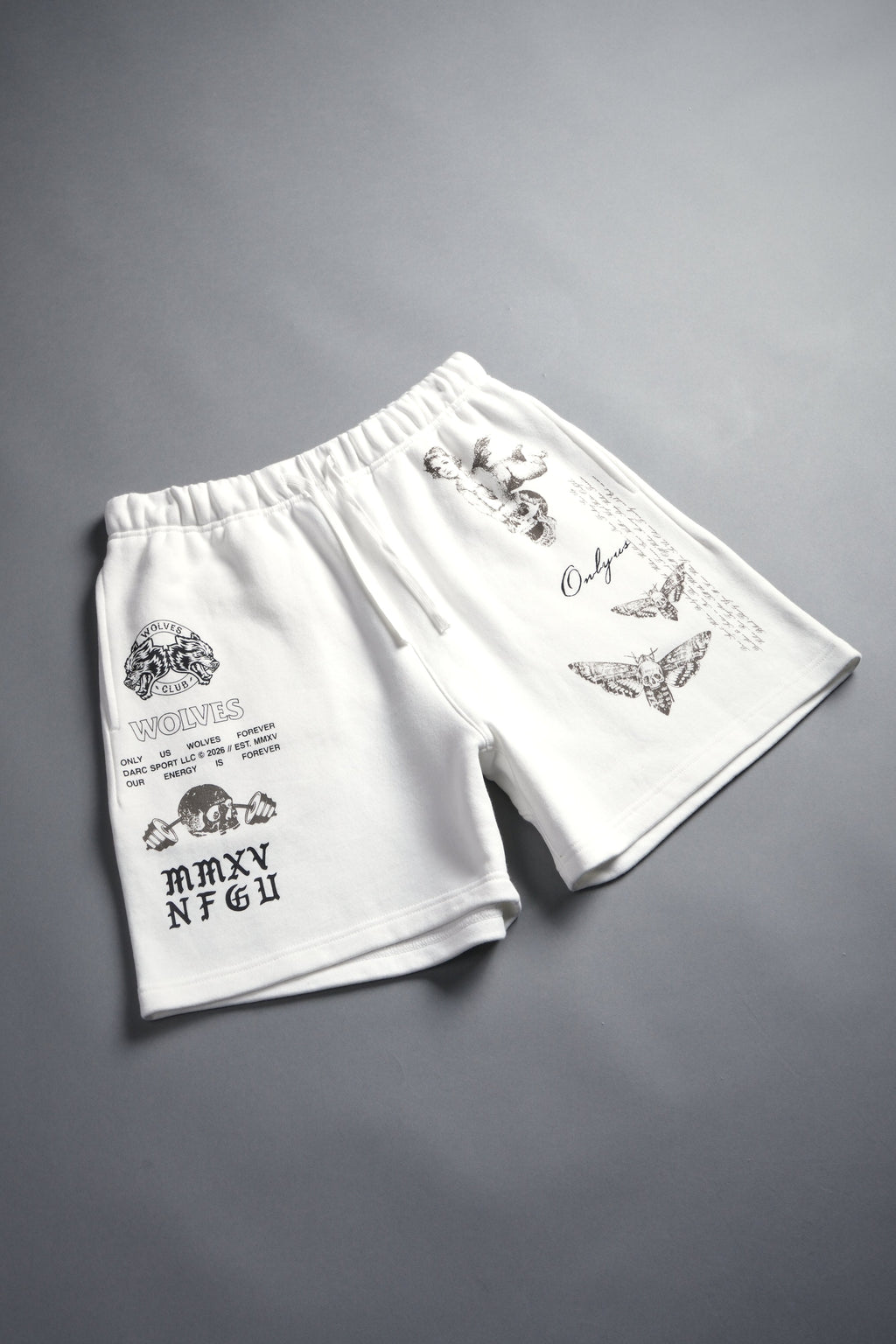 Hollow Virtue Post Lounge Sweat Shorts in Cream — imagem 6