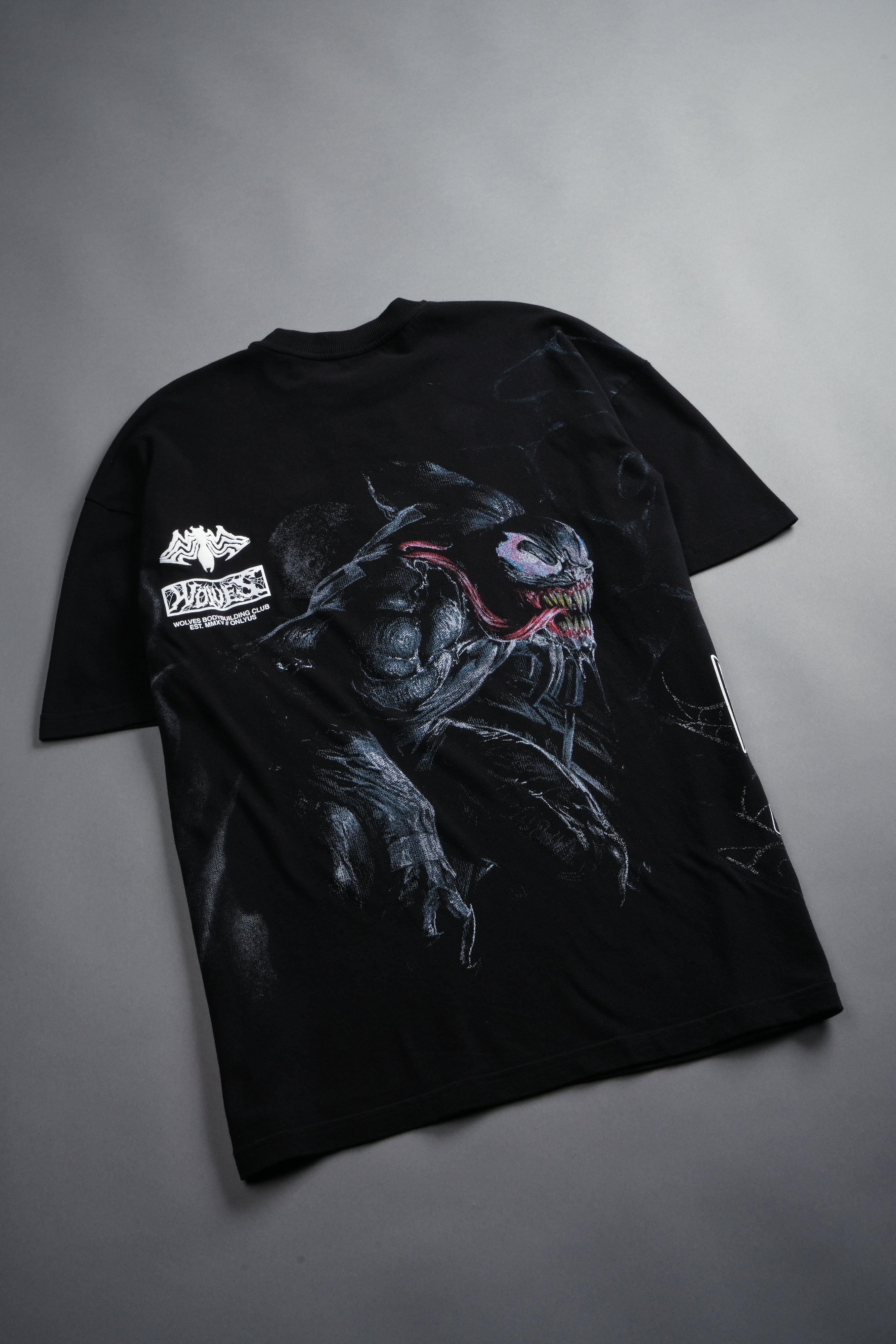 Venomous Side-By-Side Series Premium Oversized Tee in Black