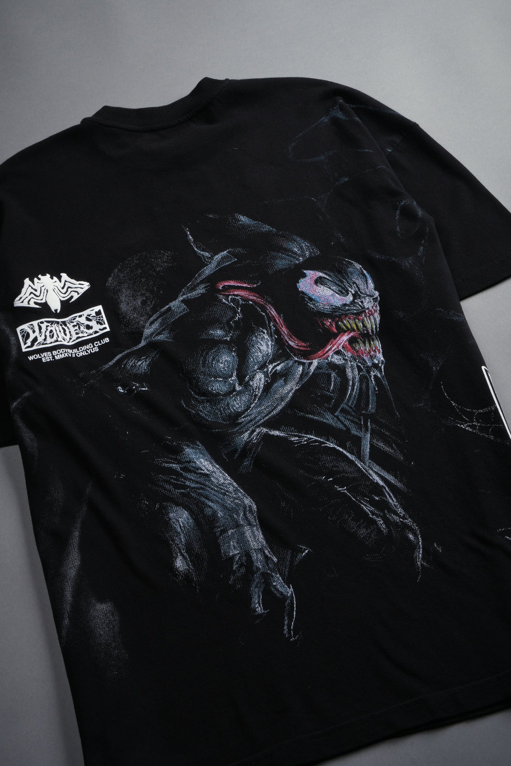 Venomous Side-By-Side Series Premium Oversized Tee in Black