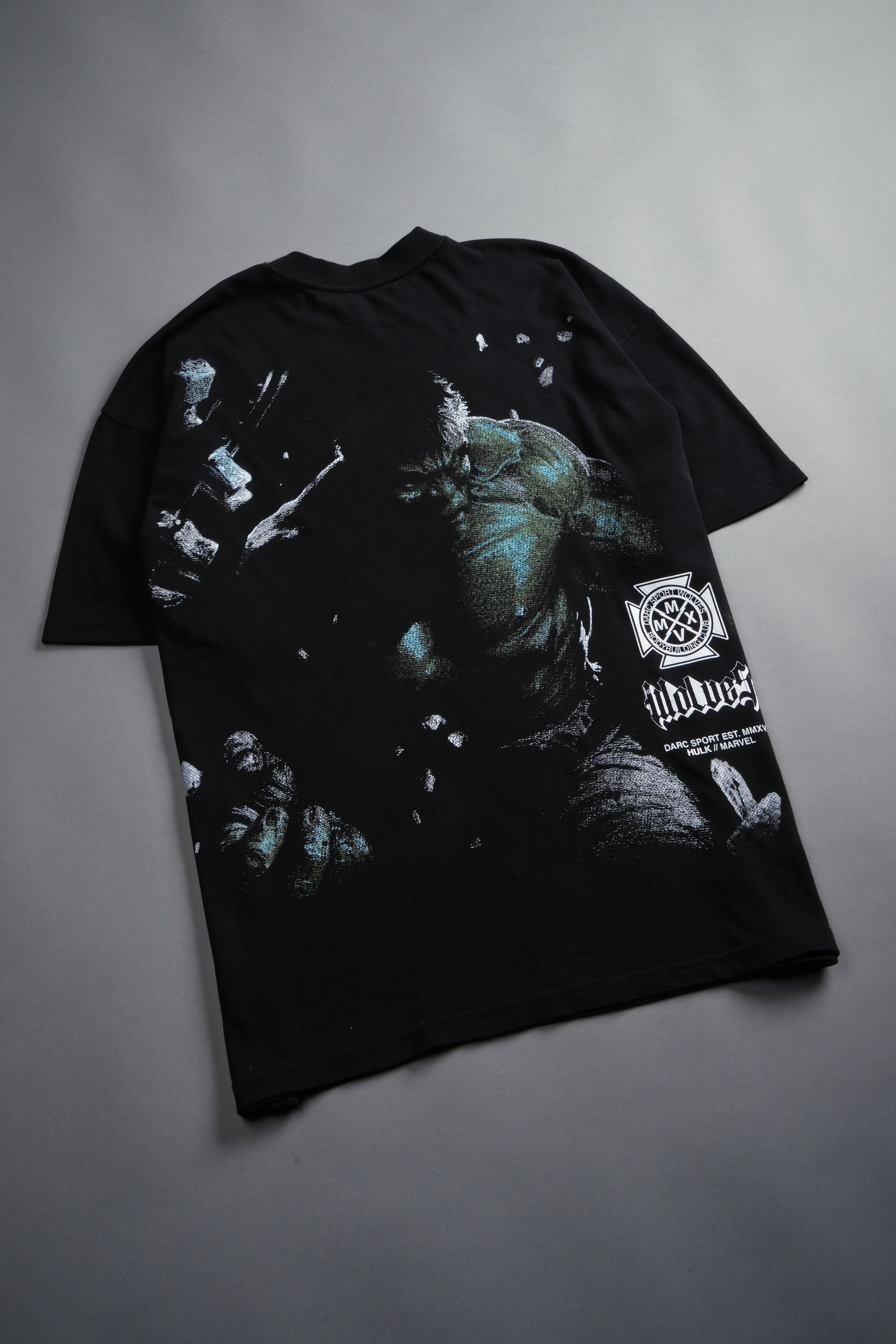 Hulk Clash Side-By-Side Series Premium Oversized Tee in Black