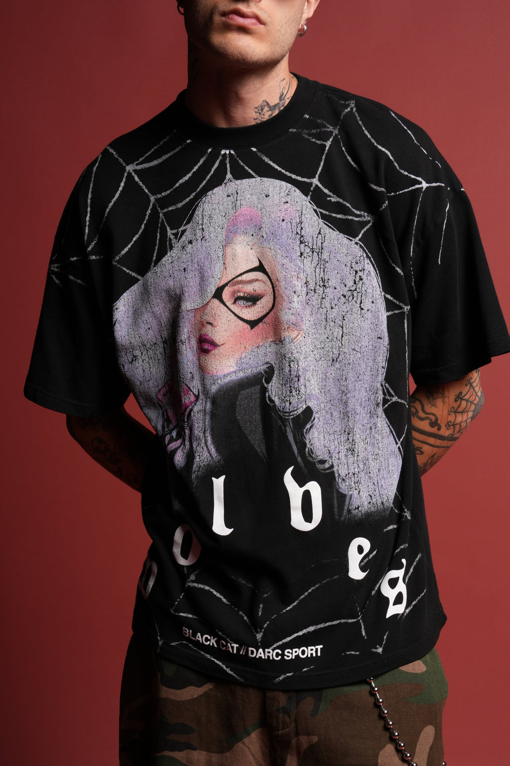 Cat Got Your Tongue Premium Oversized Tee in Black
