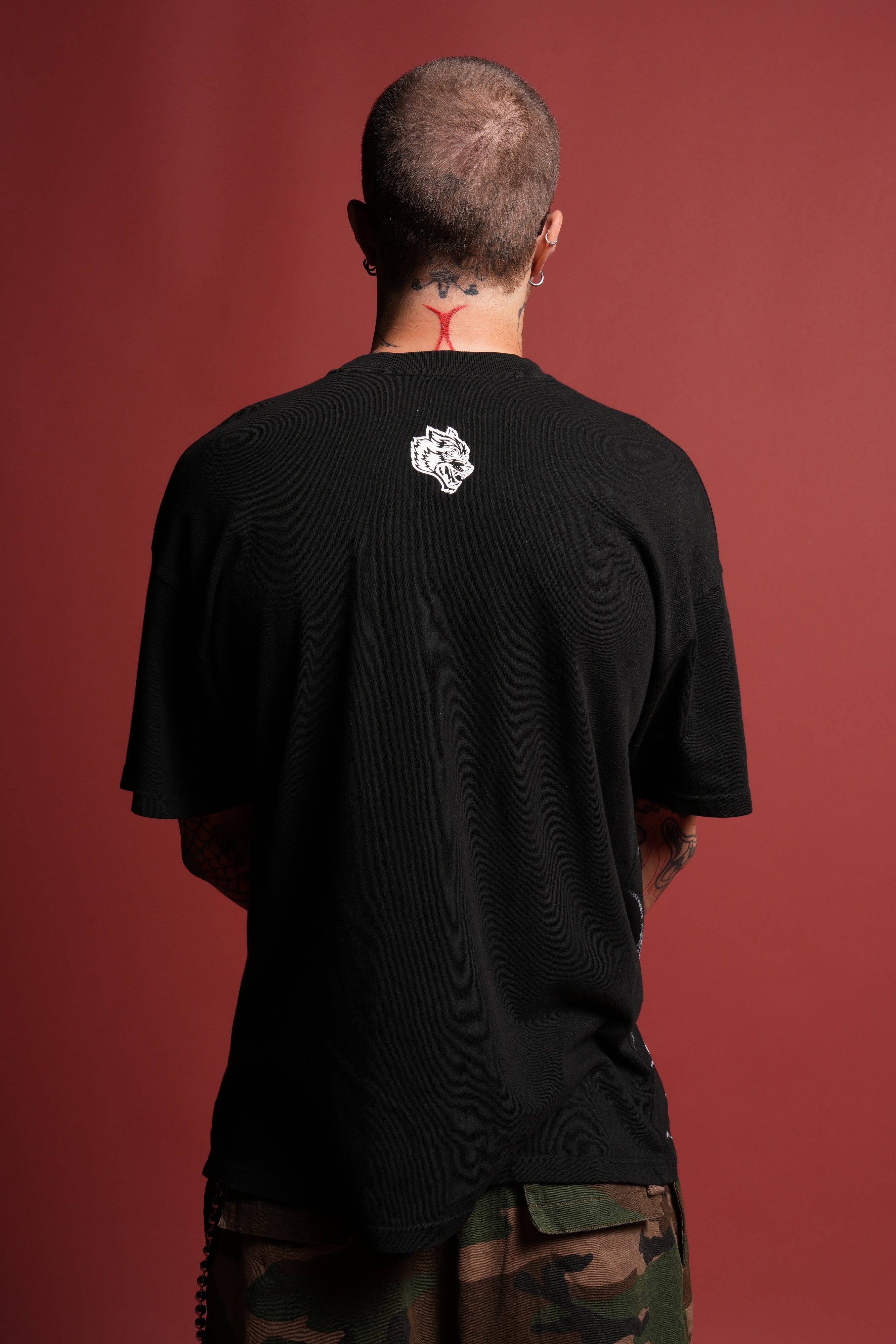 Cat Got Your Tongue Premium Oversized Tee in Black