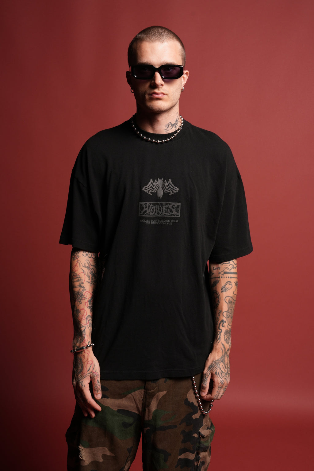 Venomous Side-By-Side Series Premium Oversized Tee in Black