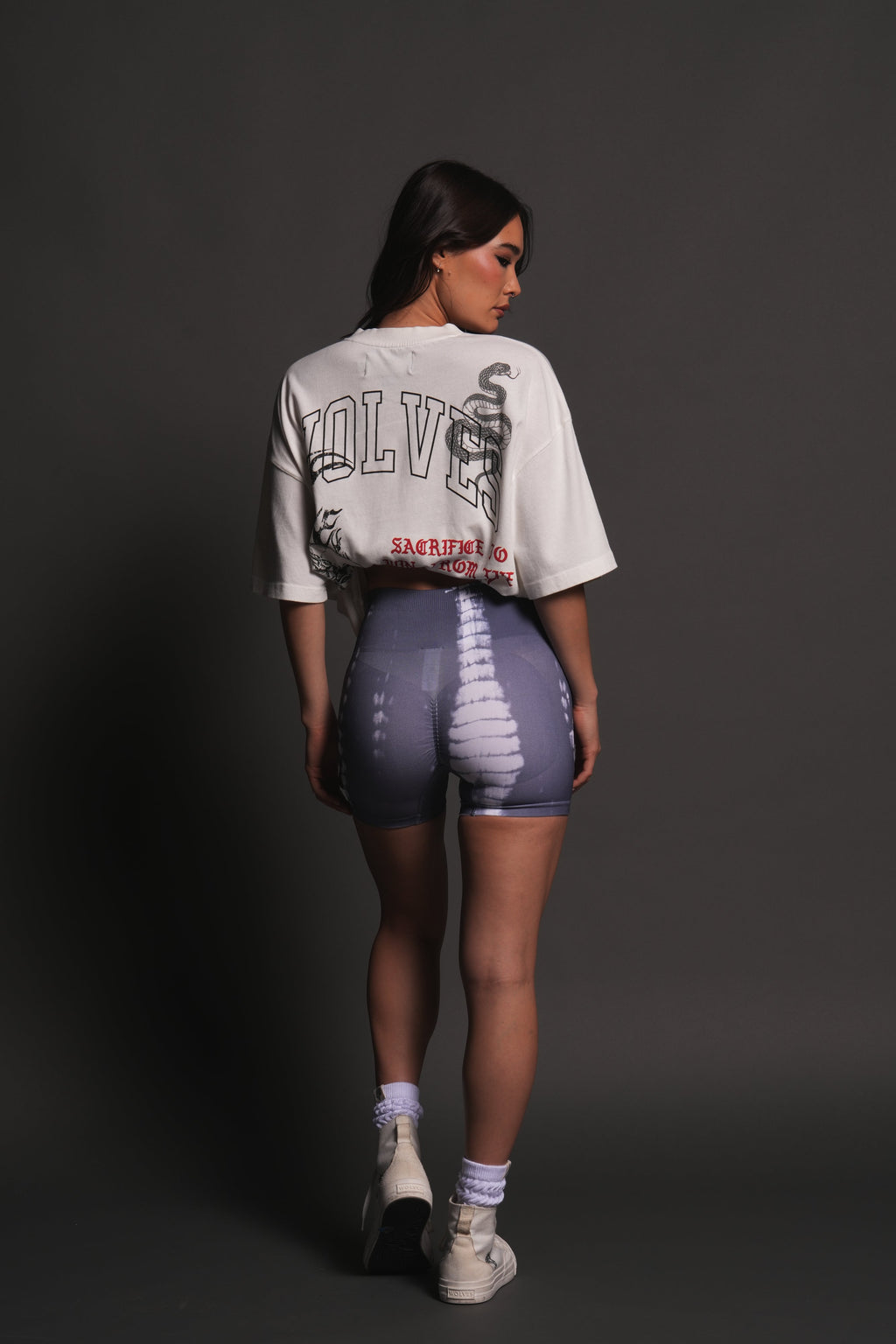 Flame Skull Premium Oversized Tee in Cream — imagem 12
