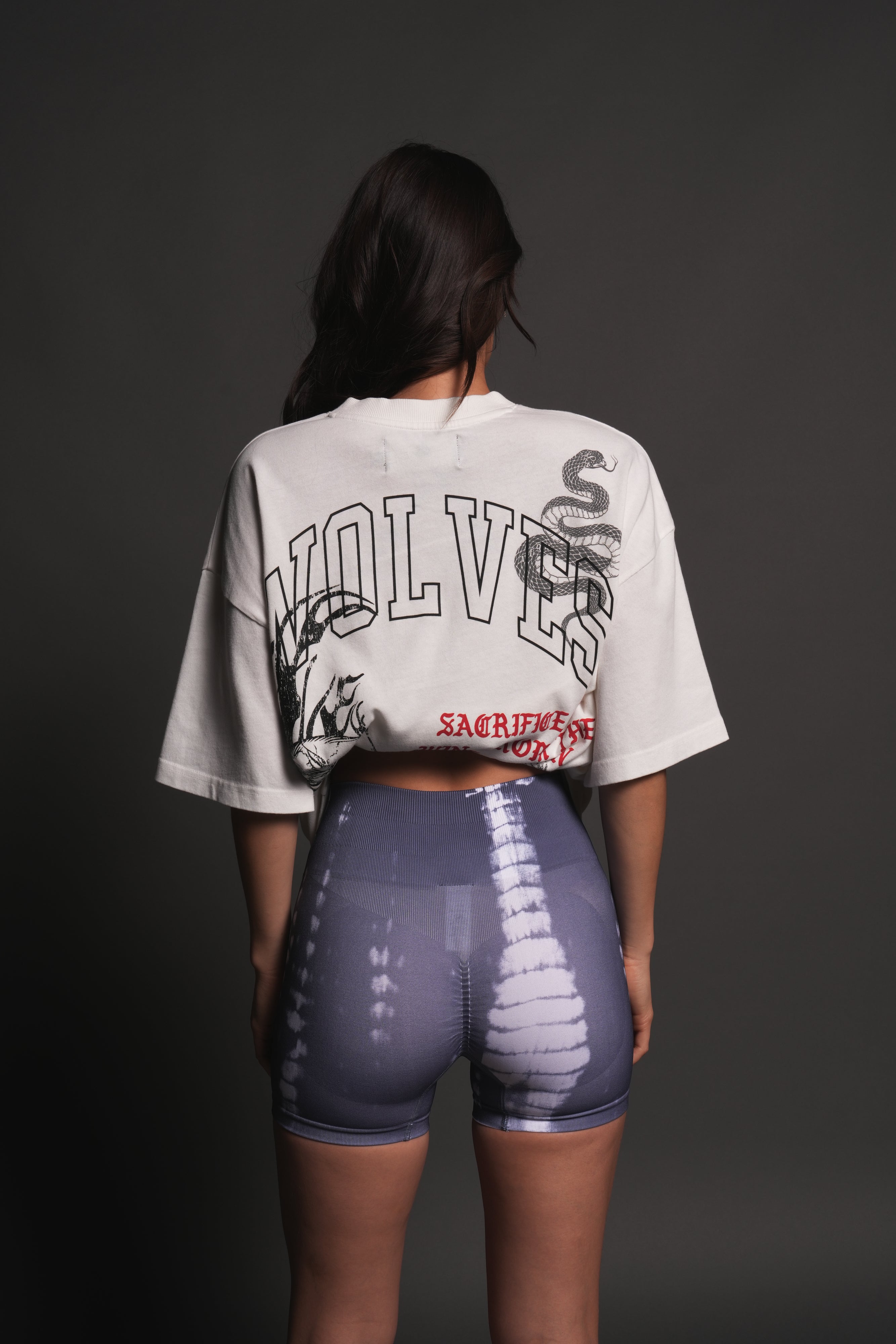 Flame Skull Premium Oversized Tee in Cream — imagem 10