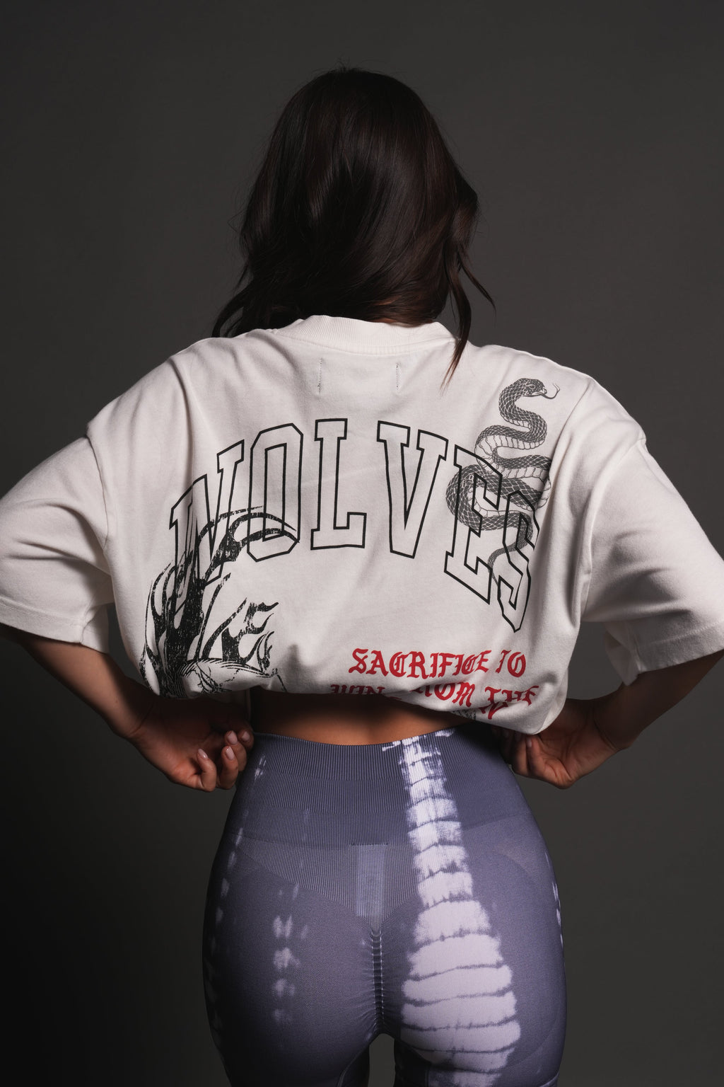 Flame Skull Premium Oversized Tee in Cream — imagem 14