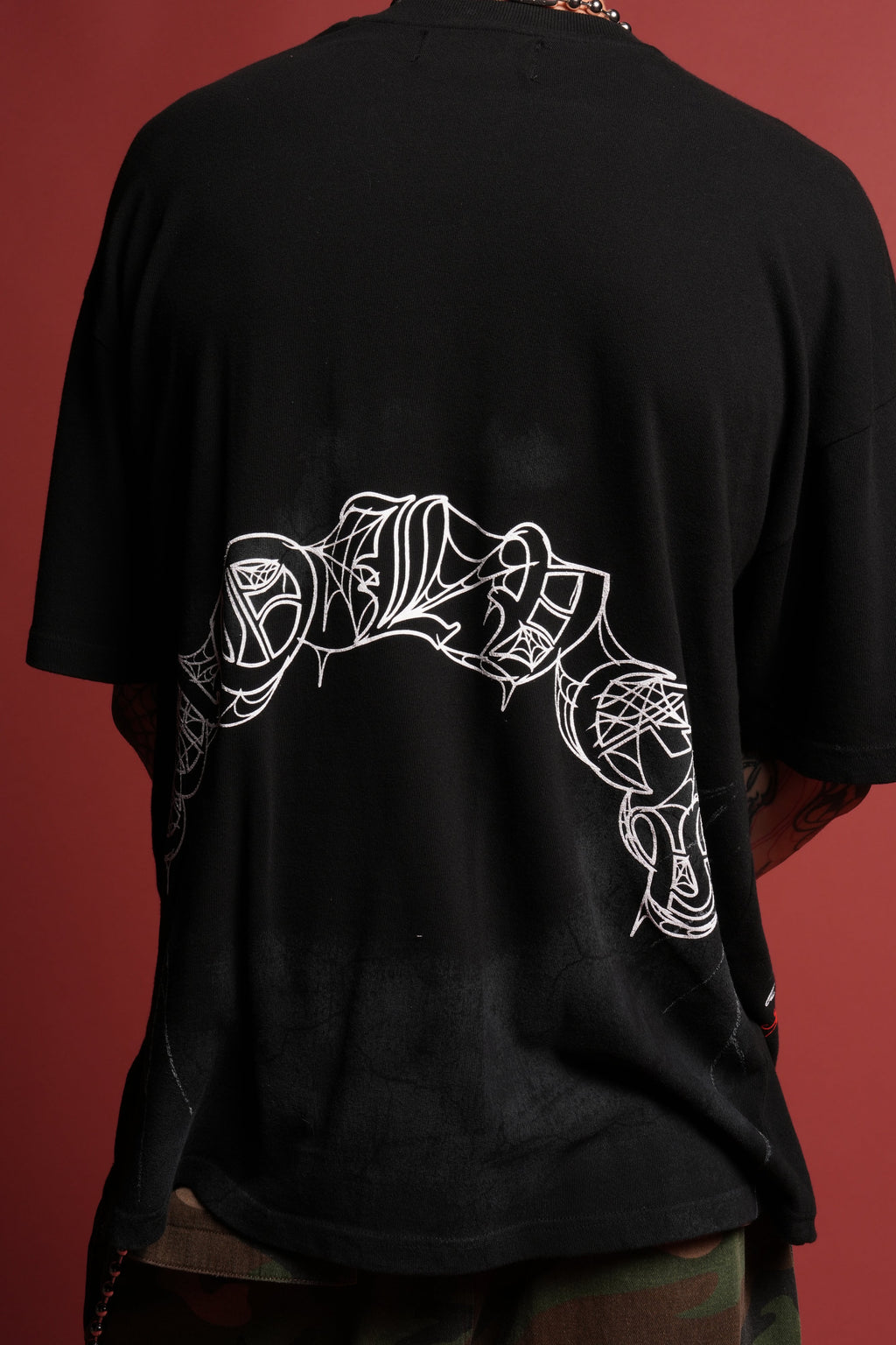 Web Of Darkness Premium Oversized Tee in Black