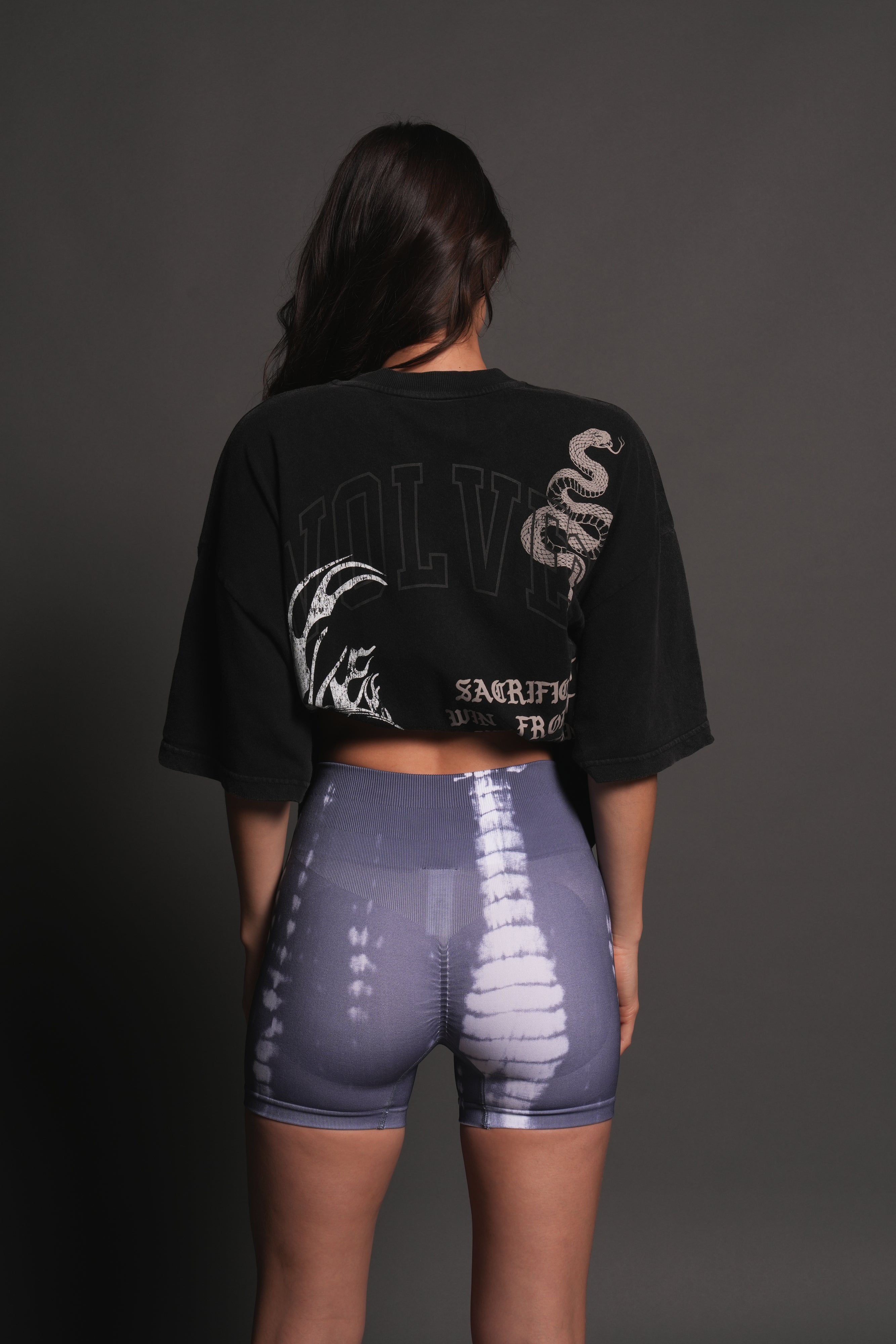 Flame Skull Premium Oversized Tee in Black — imagem 10