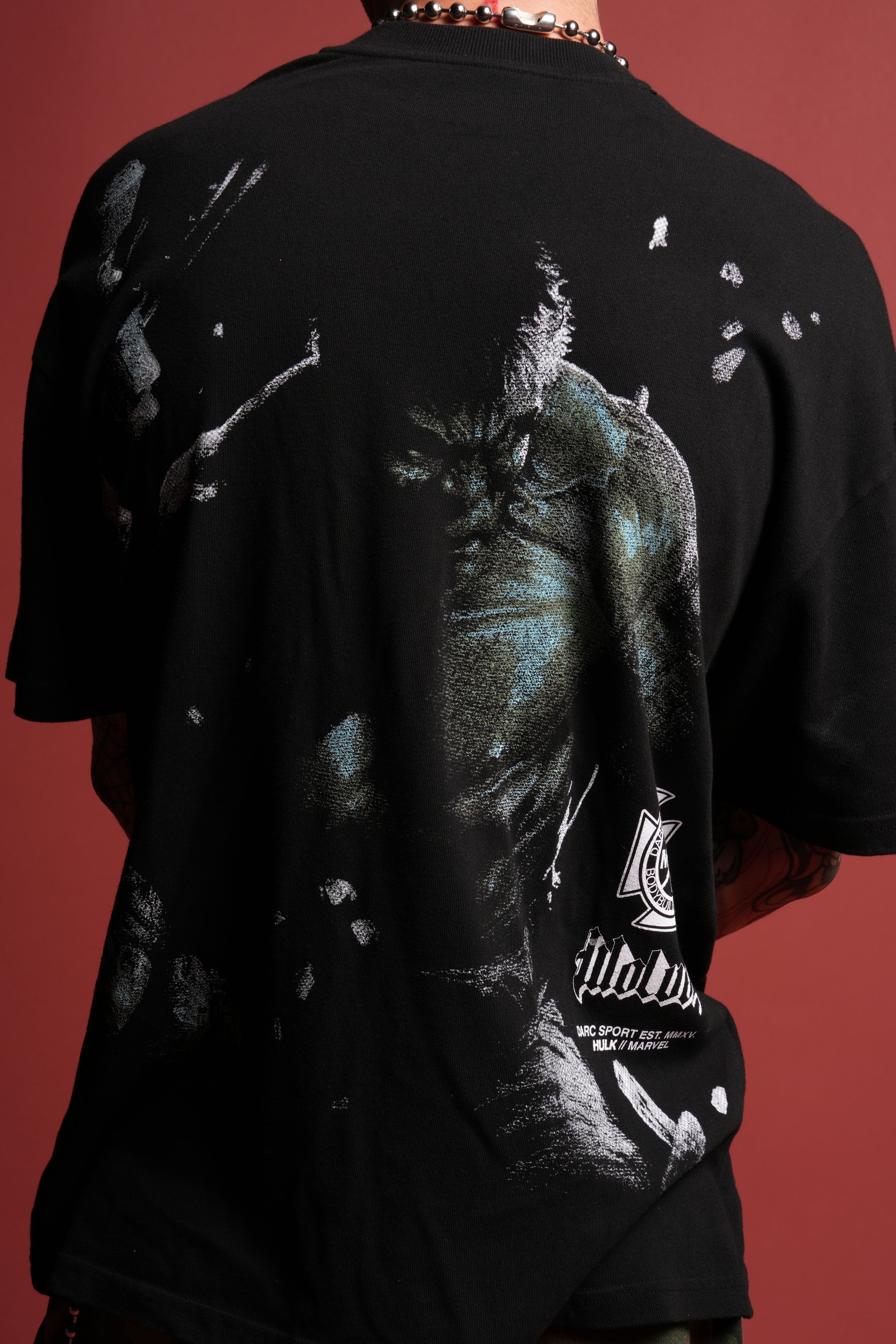 Hulk Clash Side-By-Side Series Premium Oversized Tee in Black