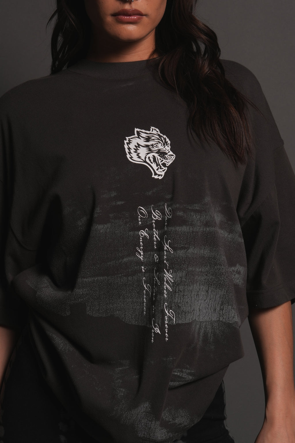 Our Journey Premium Oversized Tee in Wolf Gray — imagem 13