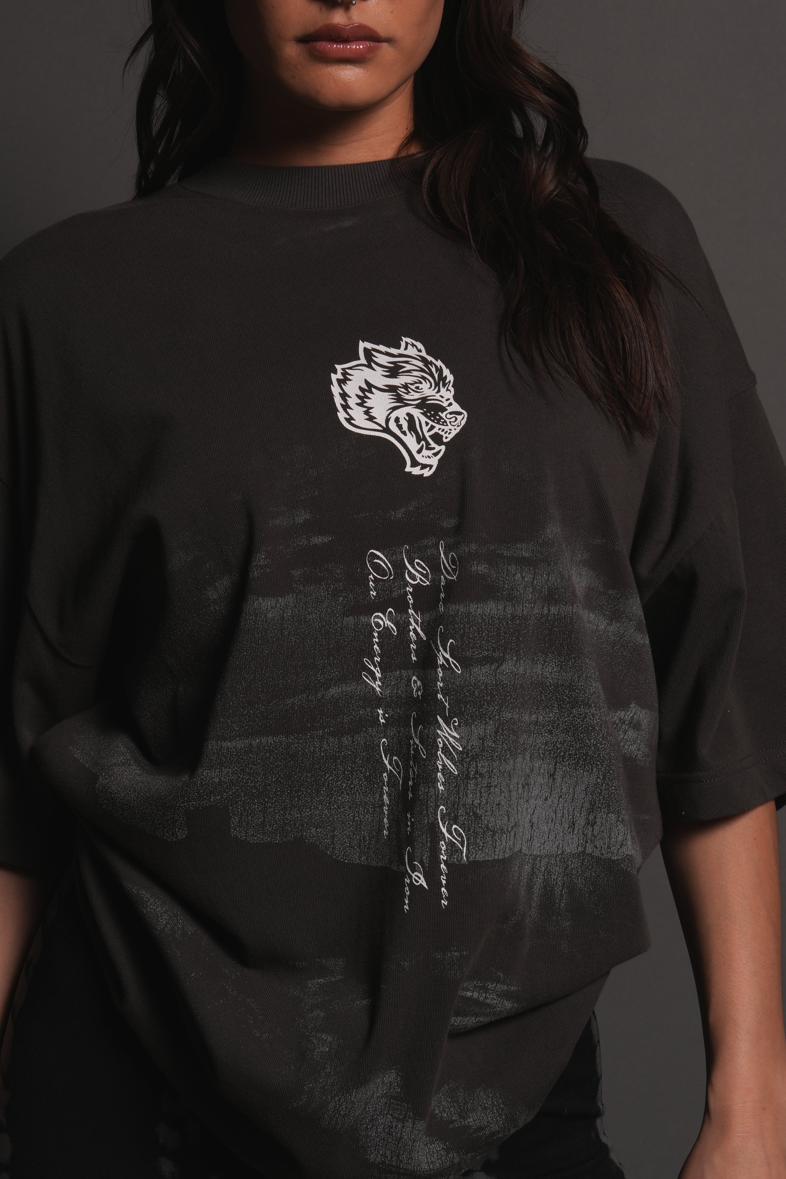 Our Journey Premium Oversized Tee in Wolf Gray — imagem 13