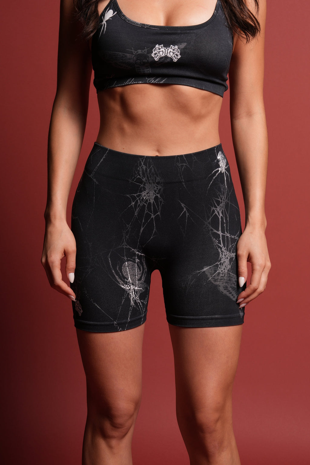Dual Wolf Harlow Soft Seamless Shorts in She Web Black