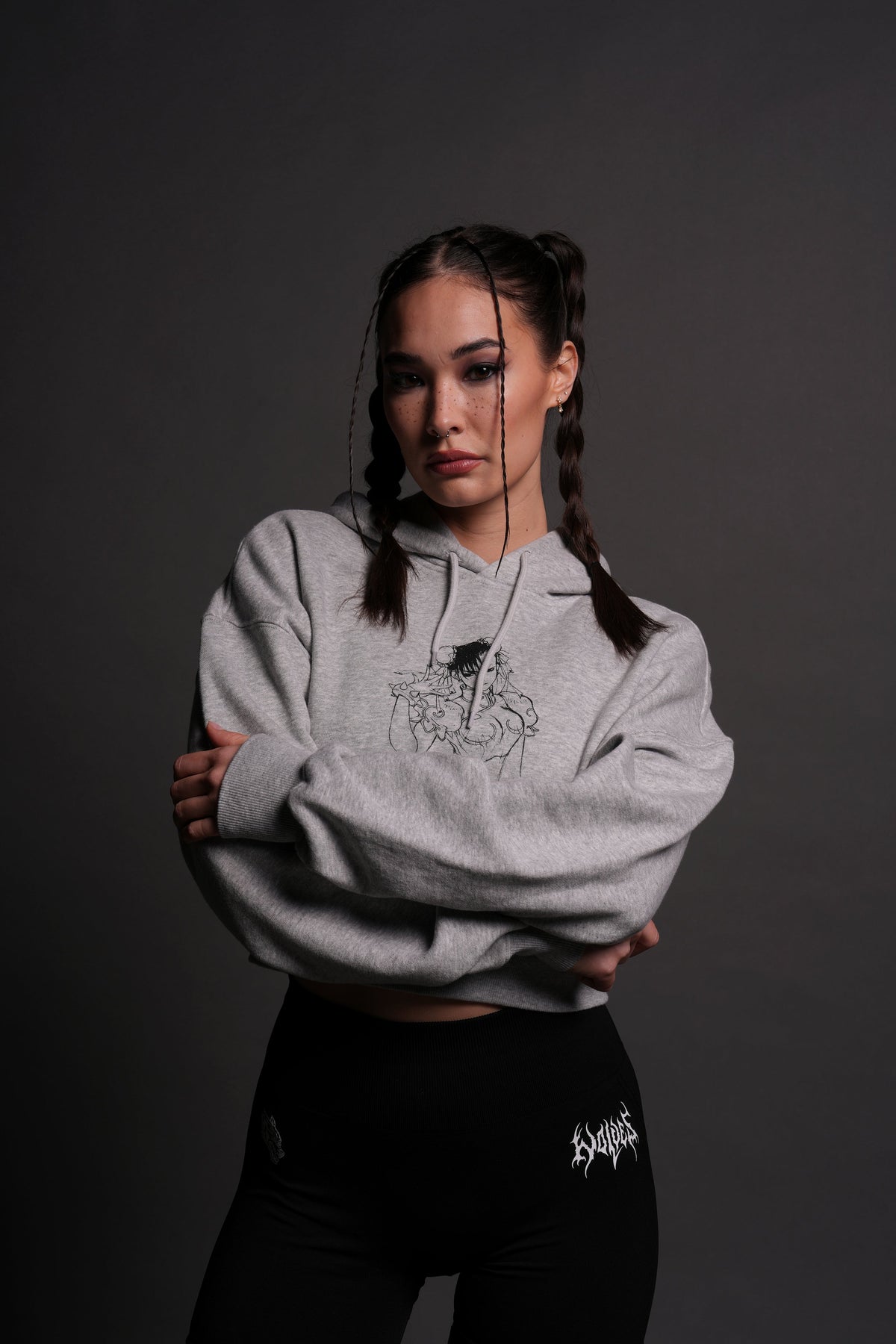 No Match "Ava" Hoodie in Light Athletic Gray - imagem 1